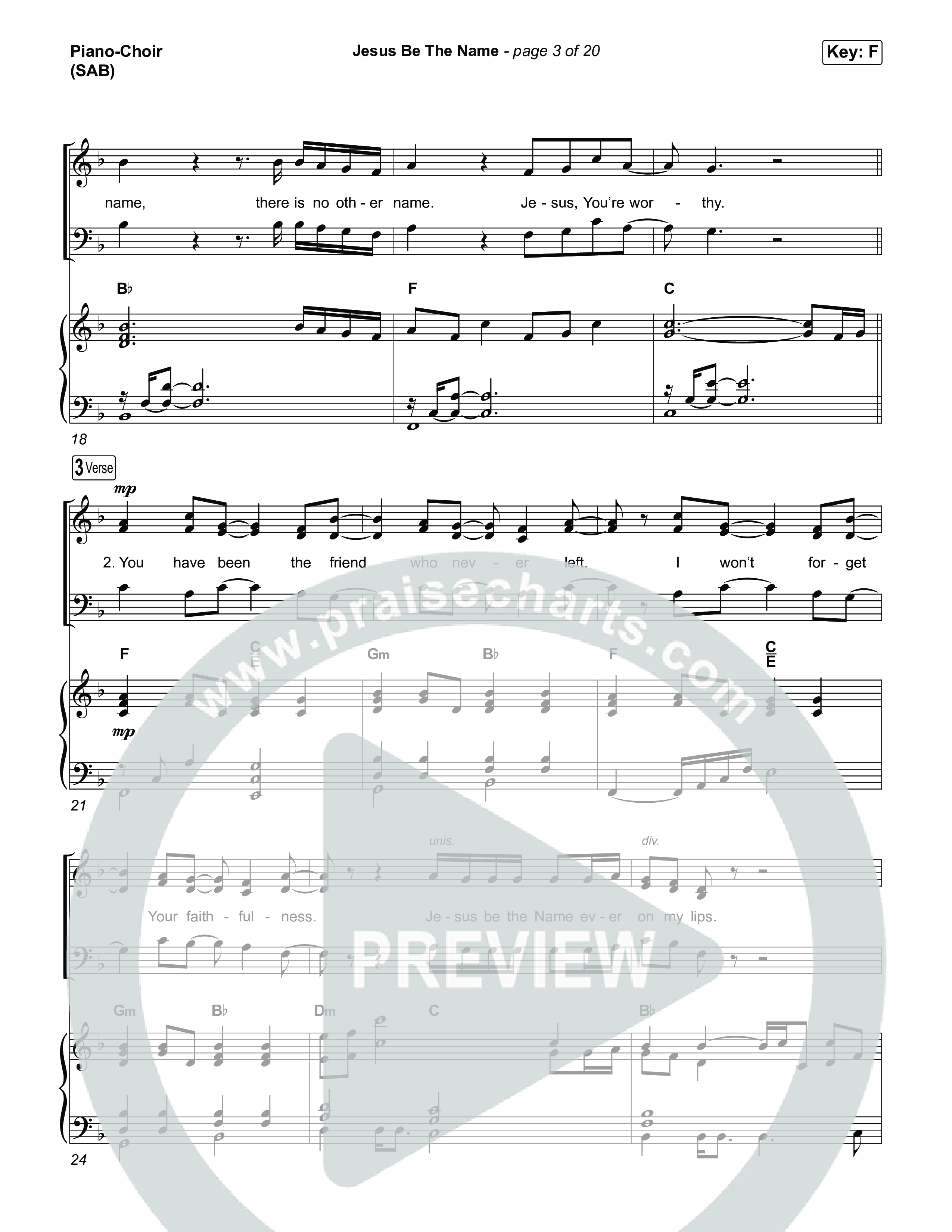 Jesus Be The Name (Worship Choir/SAB) Piano/Choir (SAB) (Elevation Worship / Arr. Luke Gambill)