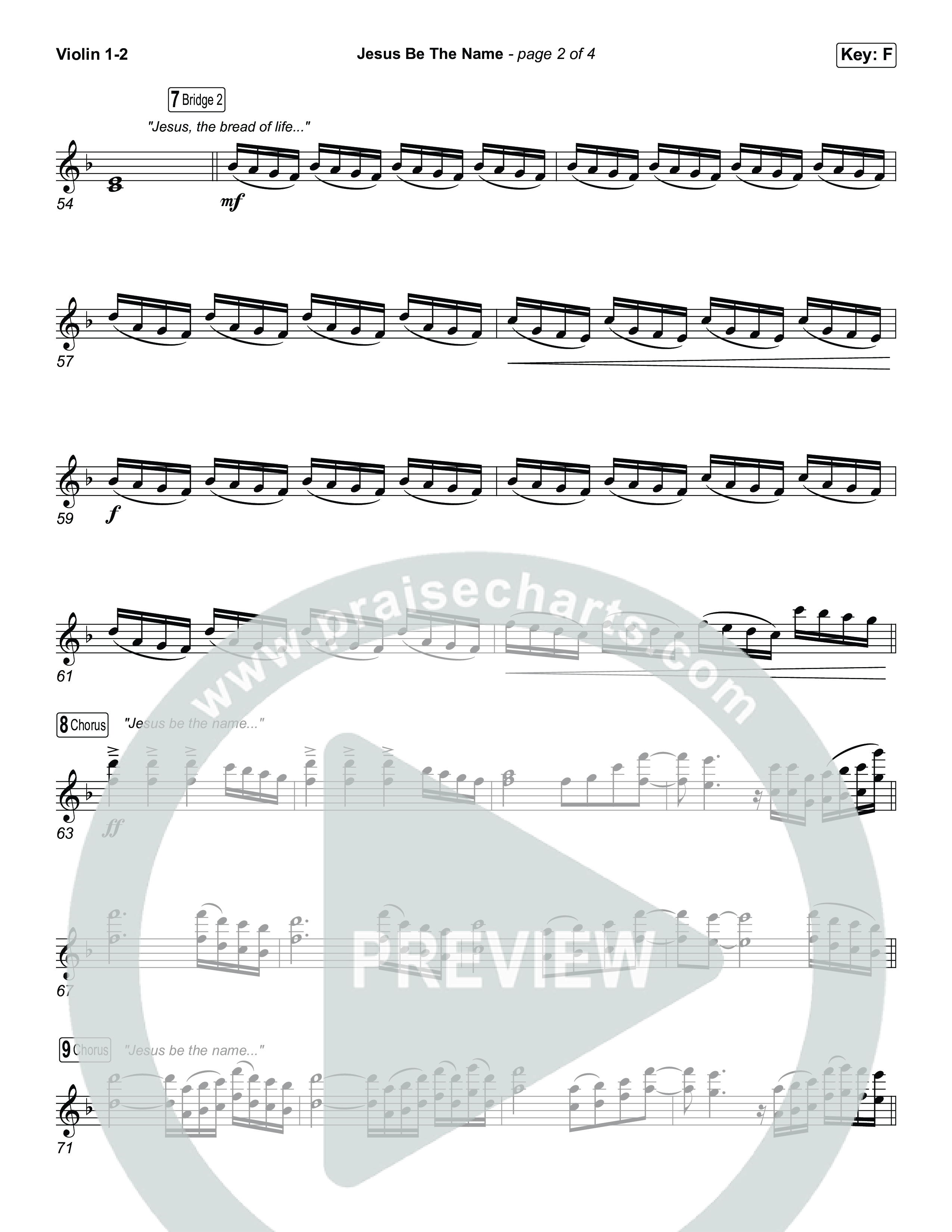 Jesus Be The Name (Worship Choir/SAB) Violin 1/2 (Elevation Worship / Arr. Luke Gambill)