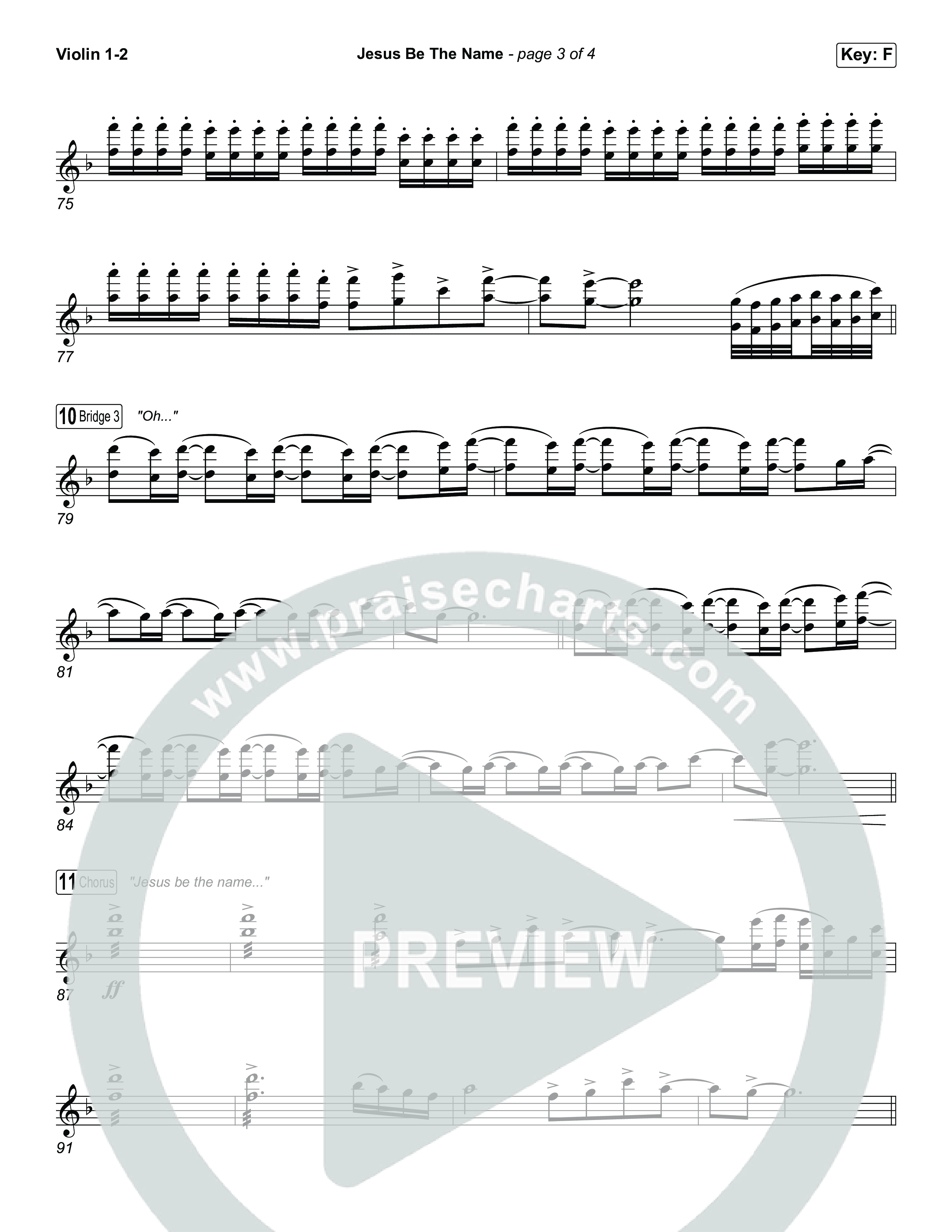 Jesus Be The Name (Worship Choir/SAB) Violin 1/2 (Elevation Worship / Arr. Luke Gambill)