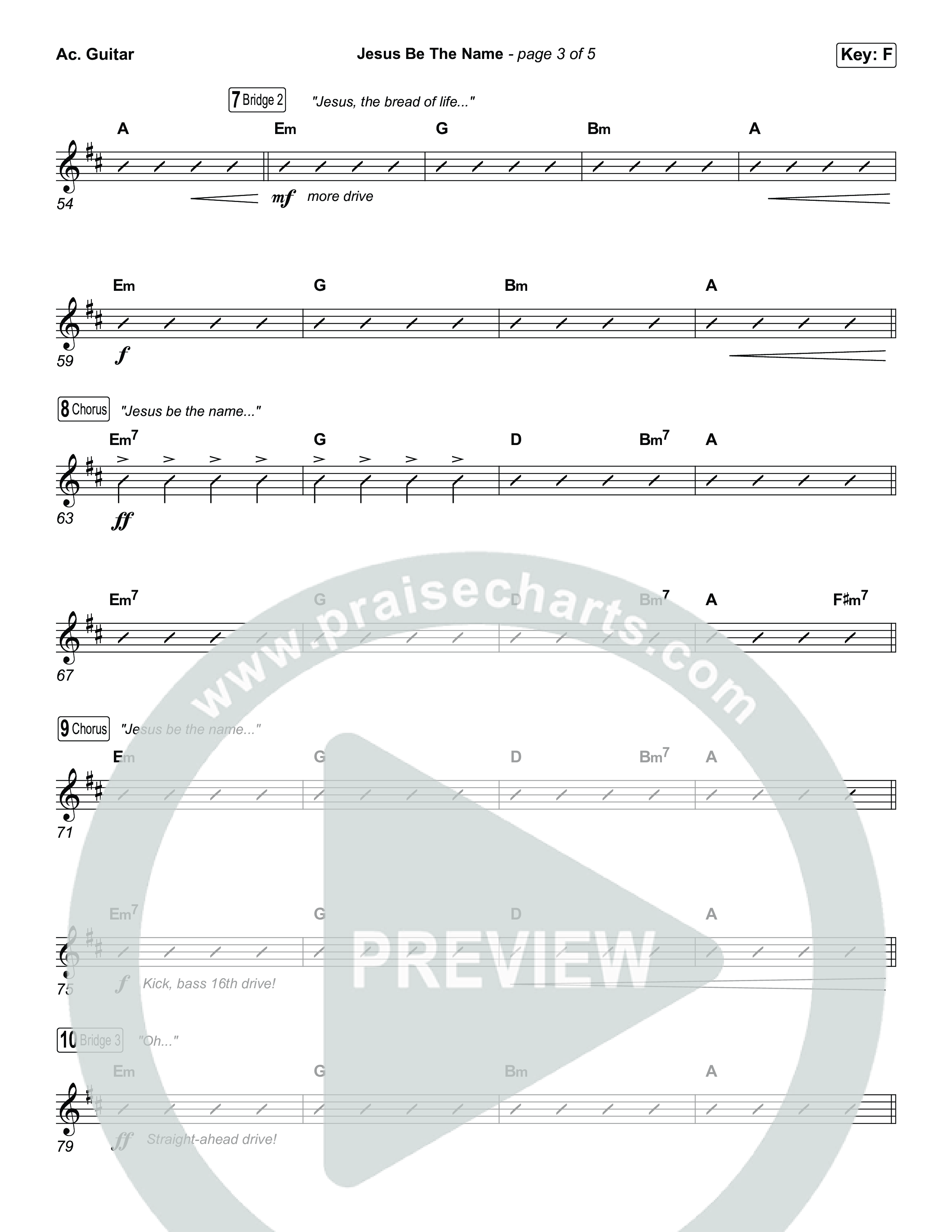 Jesus Be The Name (Unison/2-Part) Acoustic Guitar (Elevation Worship / Arr. Luke Gambill)