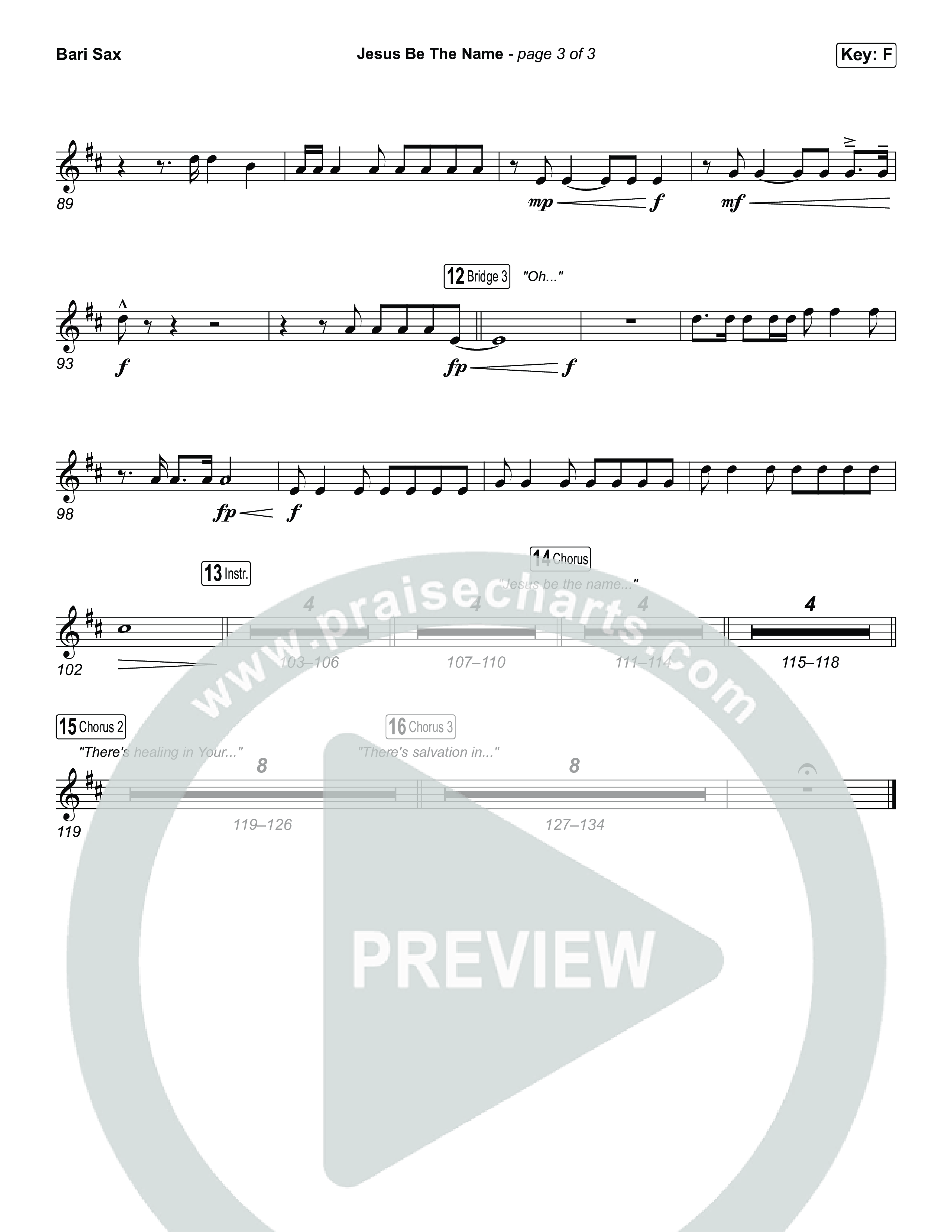 Jesus Be The Name (Unison/2-Part) Bari Sax (Elevation Worship / Arr. Luke Gambill)