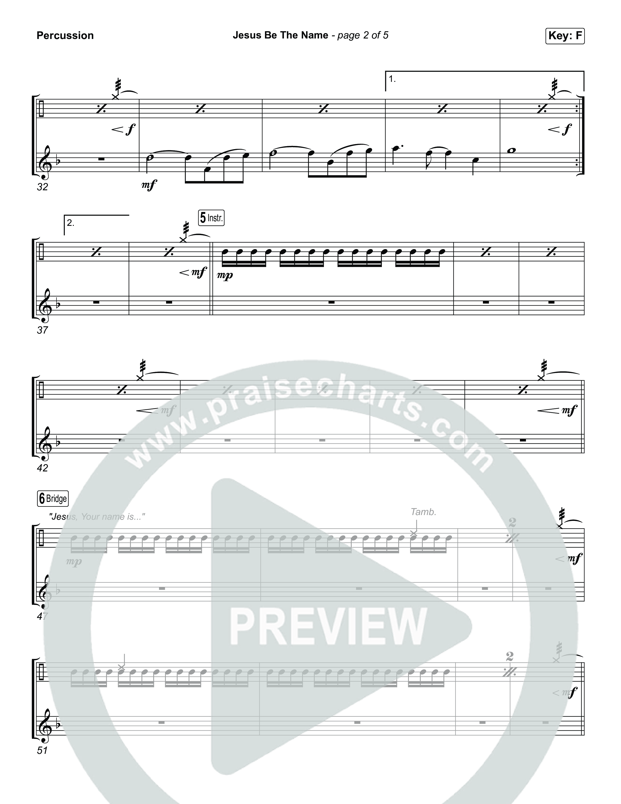 Jesus Be The Name (Unison/2-Part) Percussion (Elevation Worship / Arr. Luke Gambill)