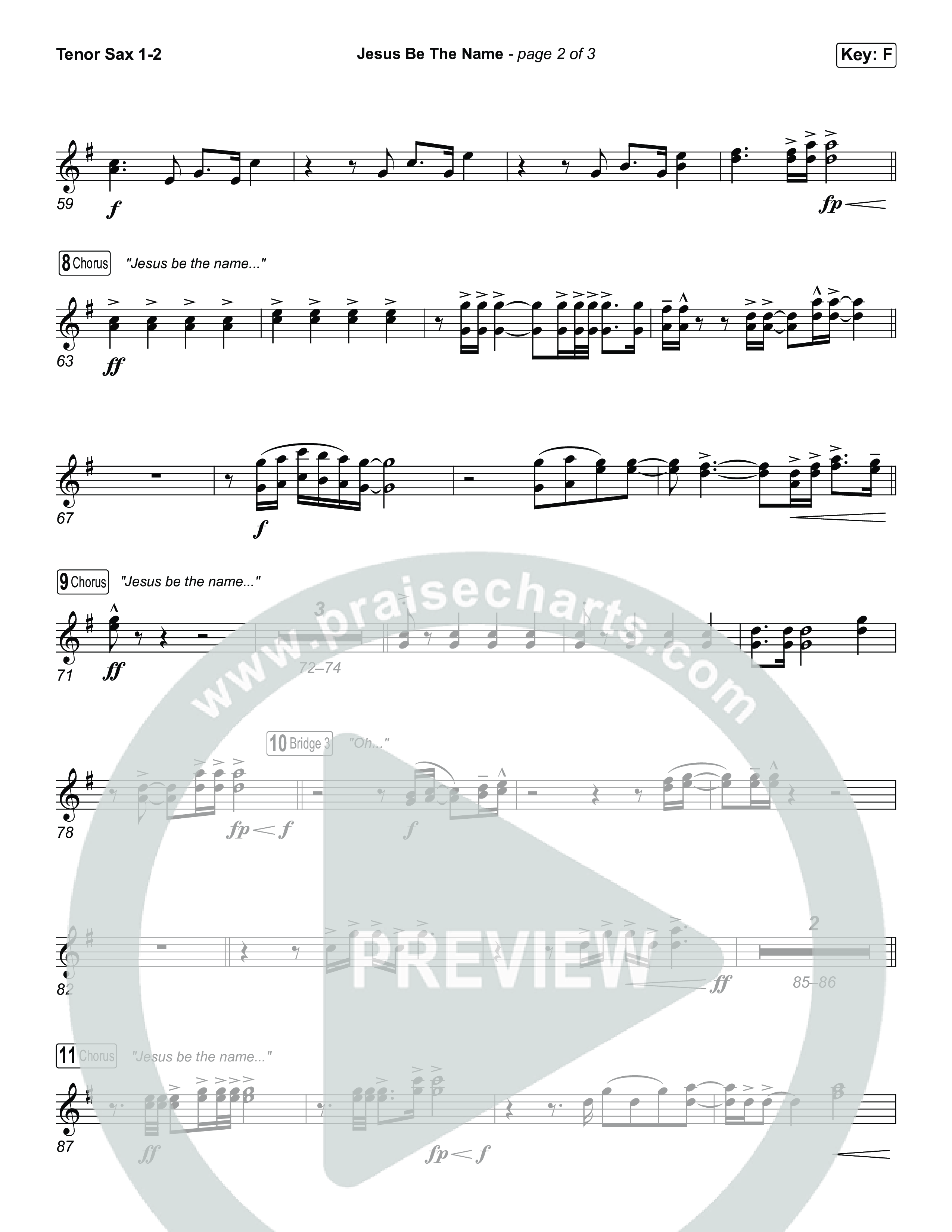 Jesus Be The Name (Unison/2-Part) Tenor Sax 1/2 (Elevation Worship / Arr. Luke Gambill)