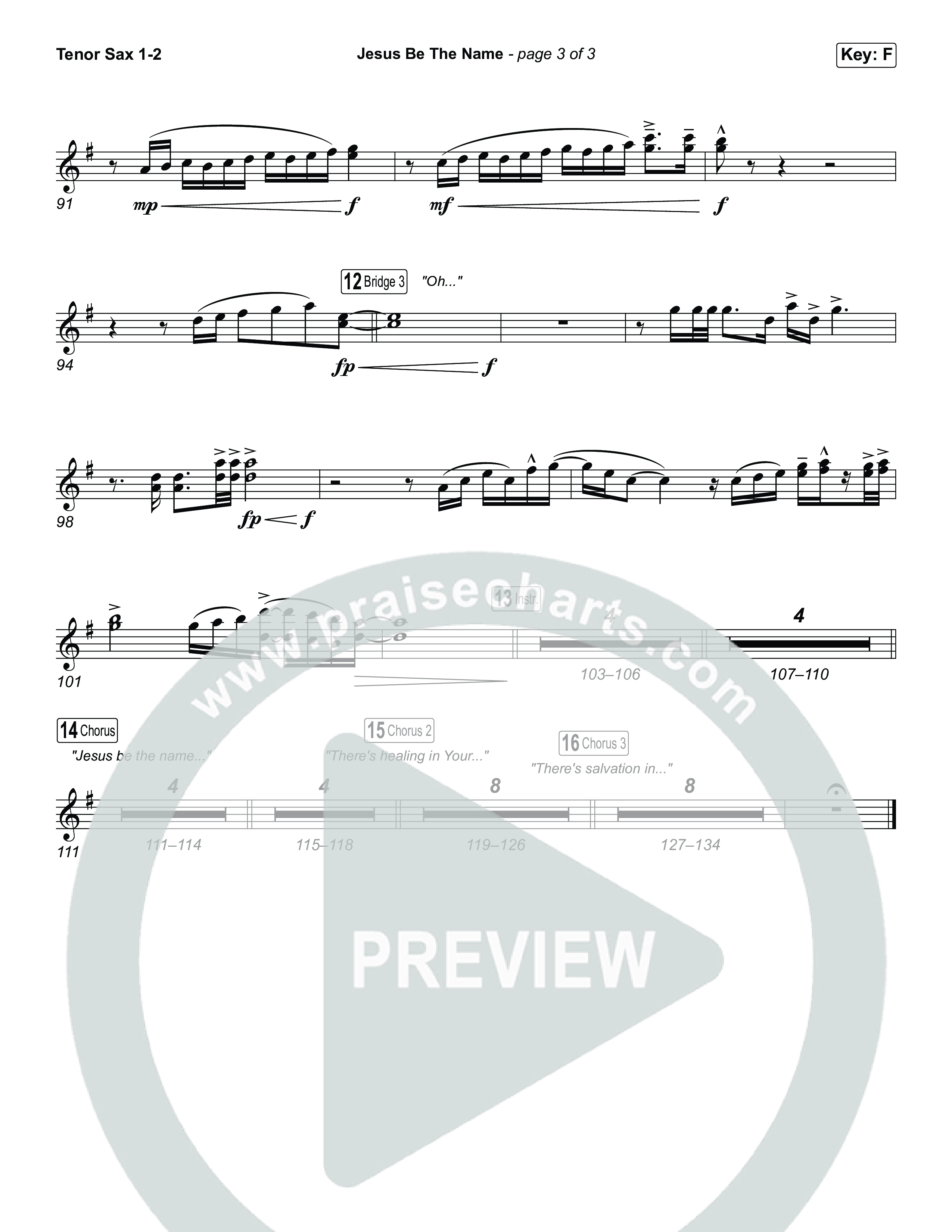 Jesus Be The Name (Unison/2-Part) Tenor Sax 1/2 (Elevation Worship / Arr. Luke Gambill)