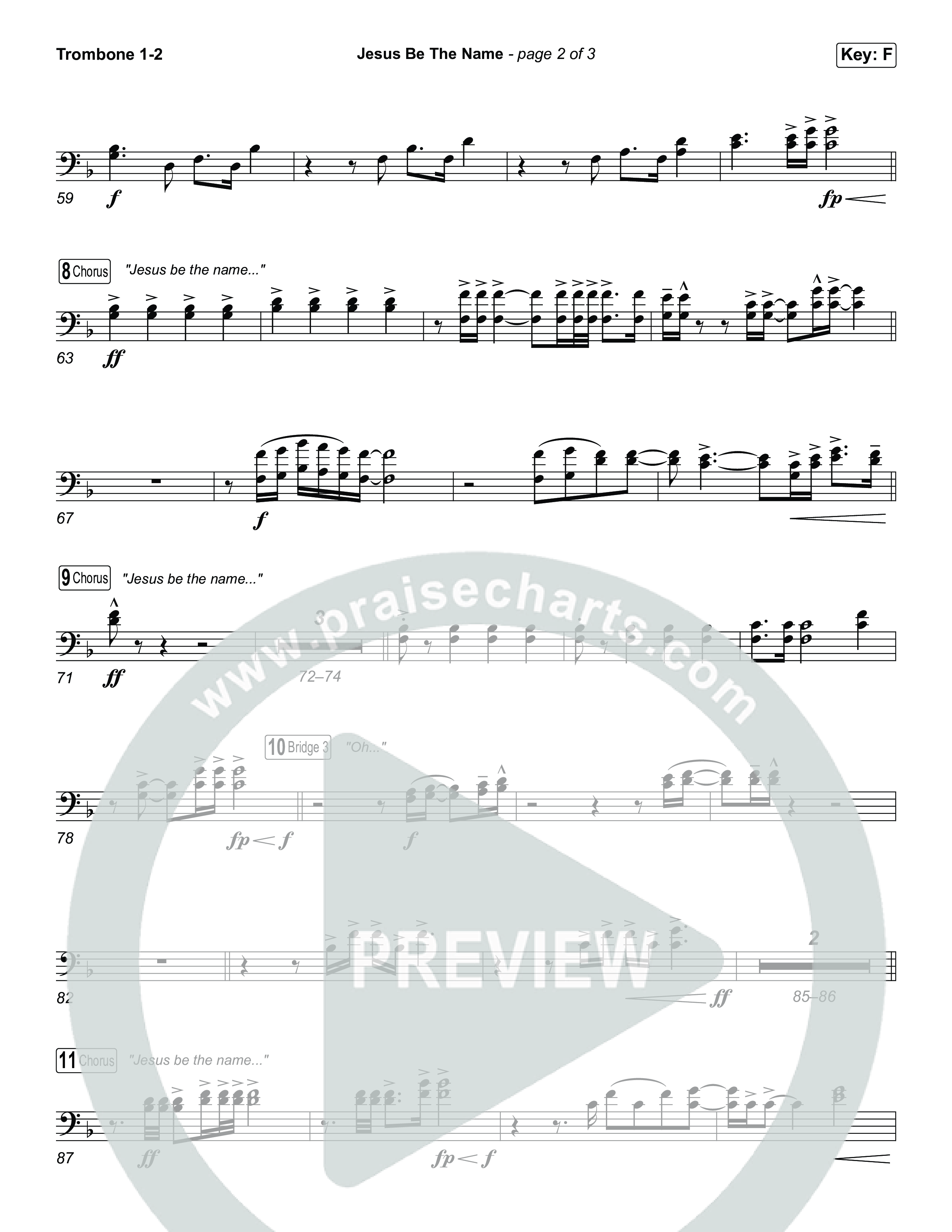 Jesus Be The Name (Unison/2-Part) Trombone 1/2 (Elevation Worship / Arr. Luke Gambill)