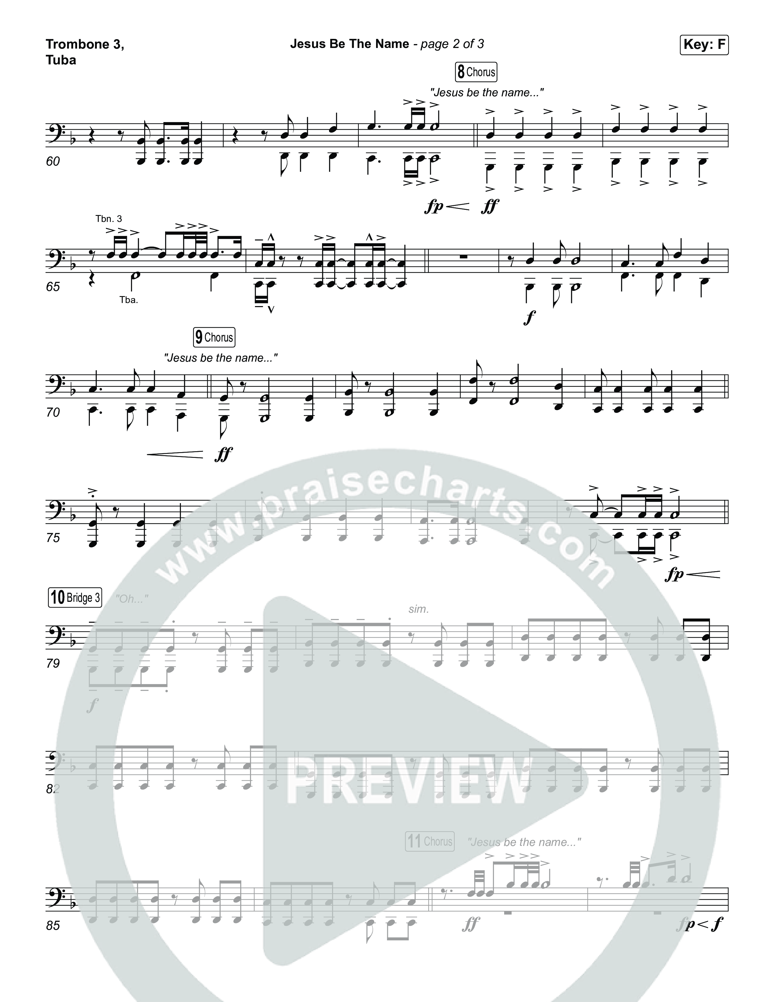 Jesus Be The Name (Unison/2-Part) Trombone 3/Tuba (Elevation Worship / Arr. Luke Gambill)