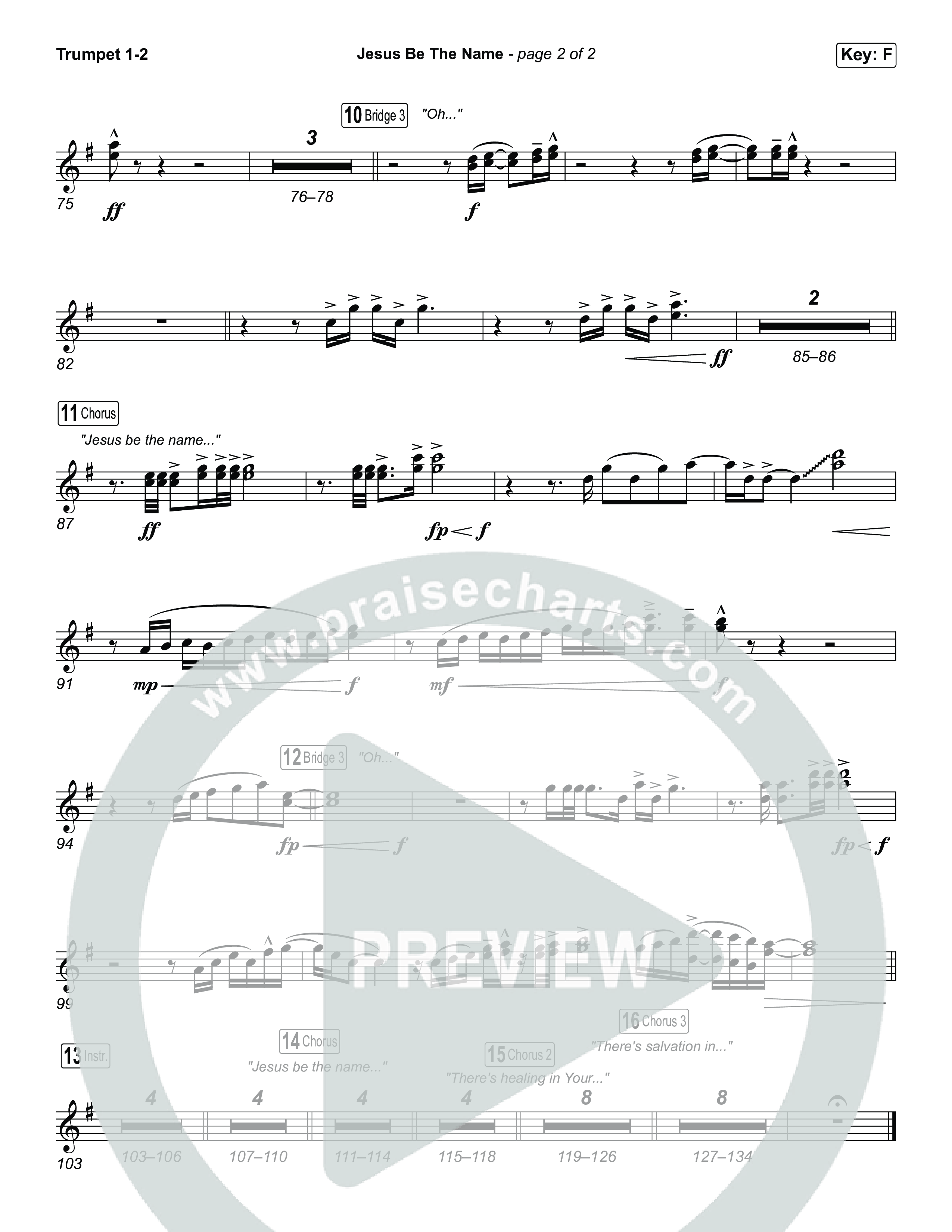 Jesus Be The Name (Unison/2-Part) Trumpet 1,2 (Elevation Worship / Arr. Luke Gambill)