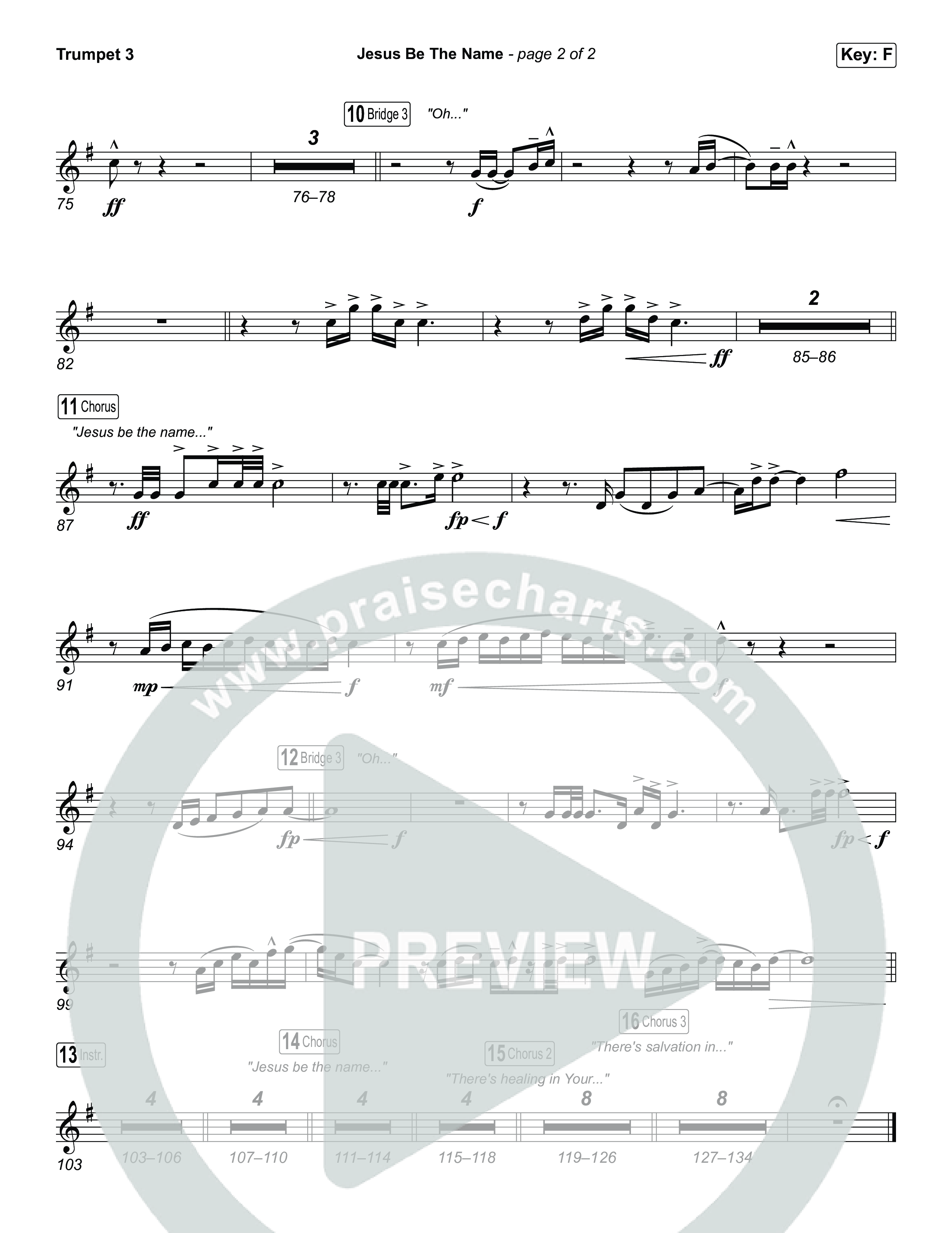 Jesus Be The Name (Unison/2-Part) Trumpet 3 (Elevation Worship / Arr. Luke Gambill)