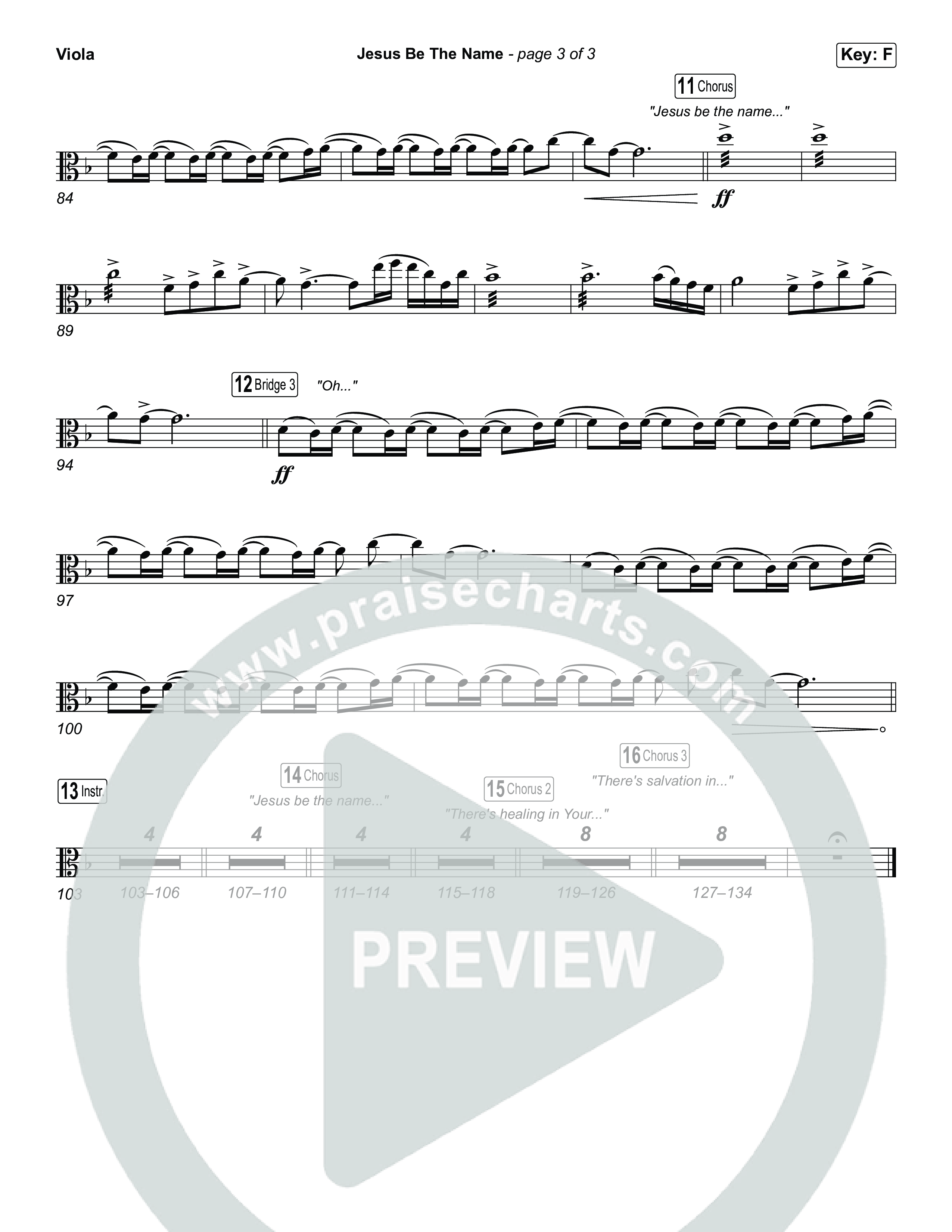 Jesus Be The Name (Unison/2-Part) Viola (Elevation Worship / Arr. Luke Gambill)