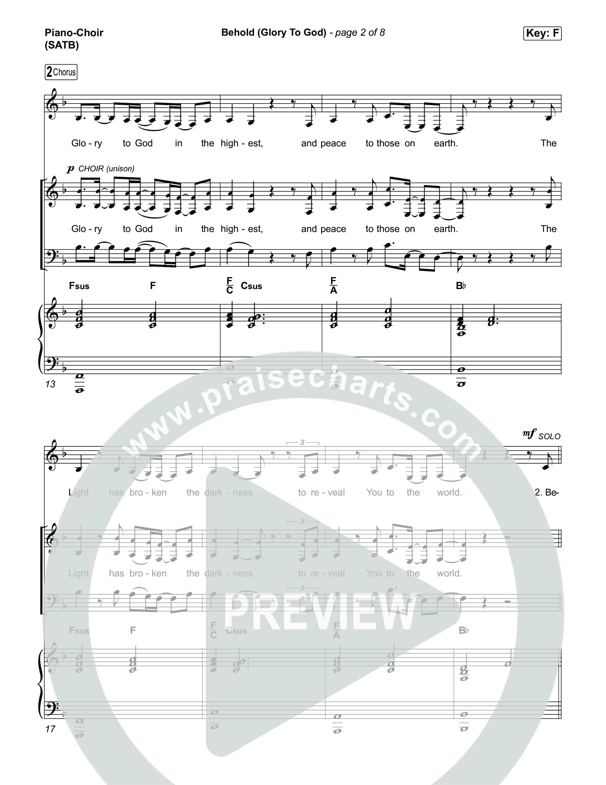 Behold (Glory To God) Piano/Vocal Pack (Jesus Culture)