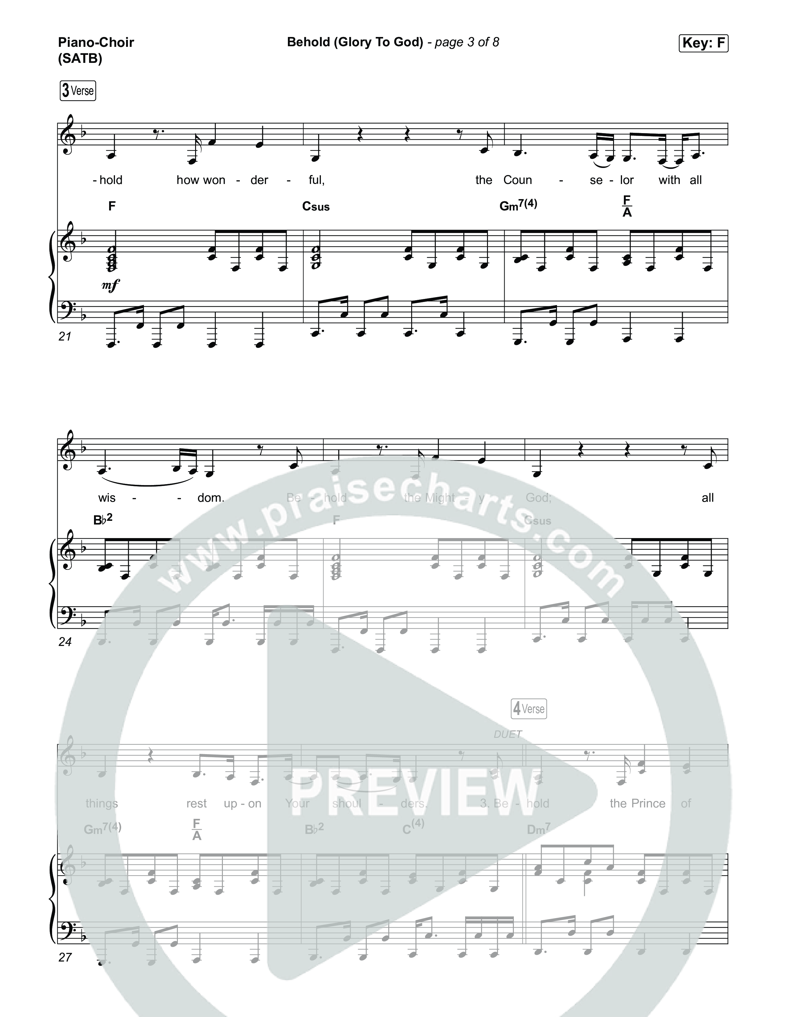 Behold (Glory To God) Piano/Vocal Pack (Jesus Culture)