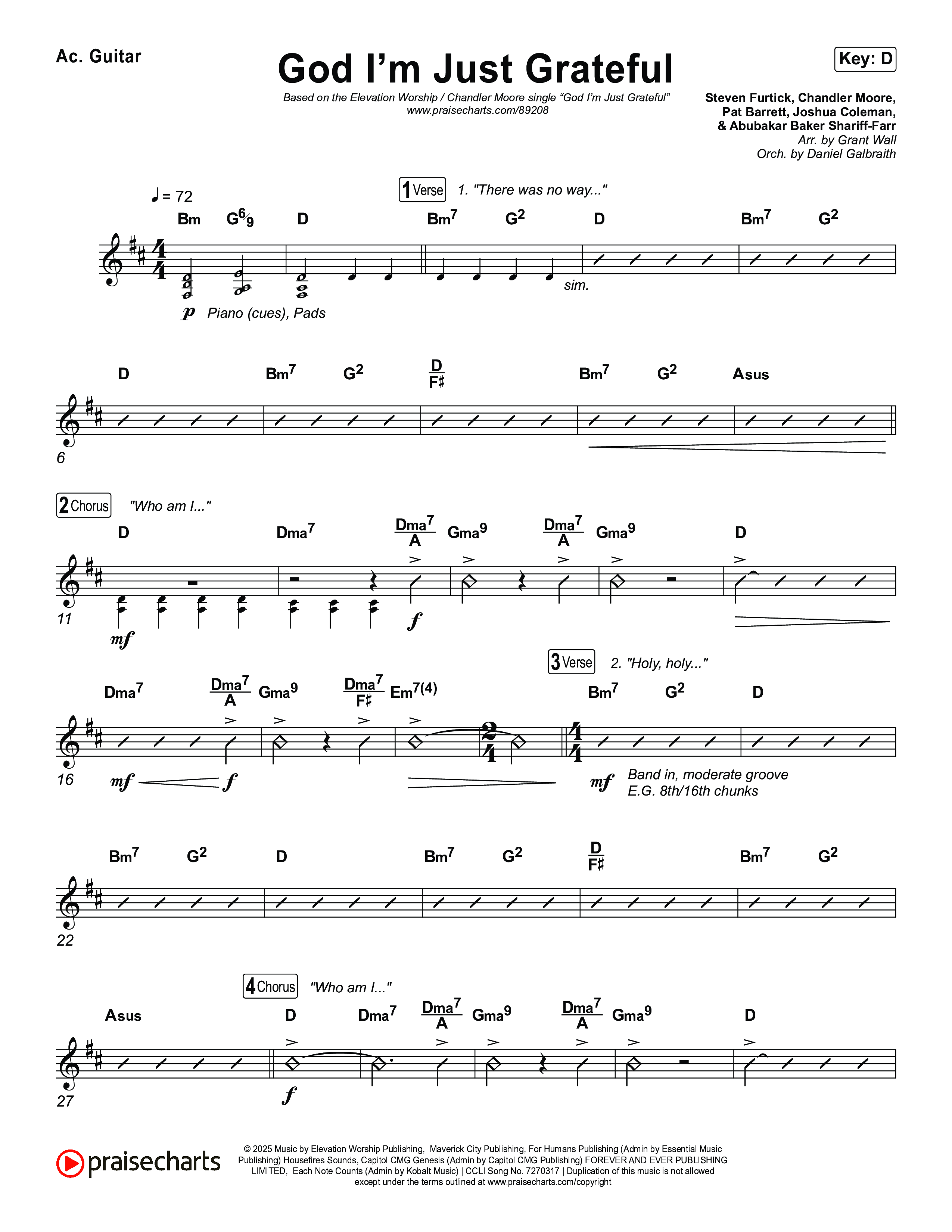 God I'm Just Grateful Acoustic Guitar (Elevation Worship / Chandler Moore)