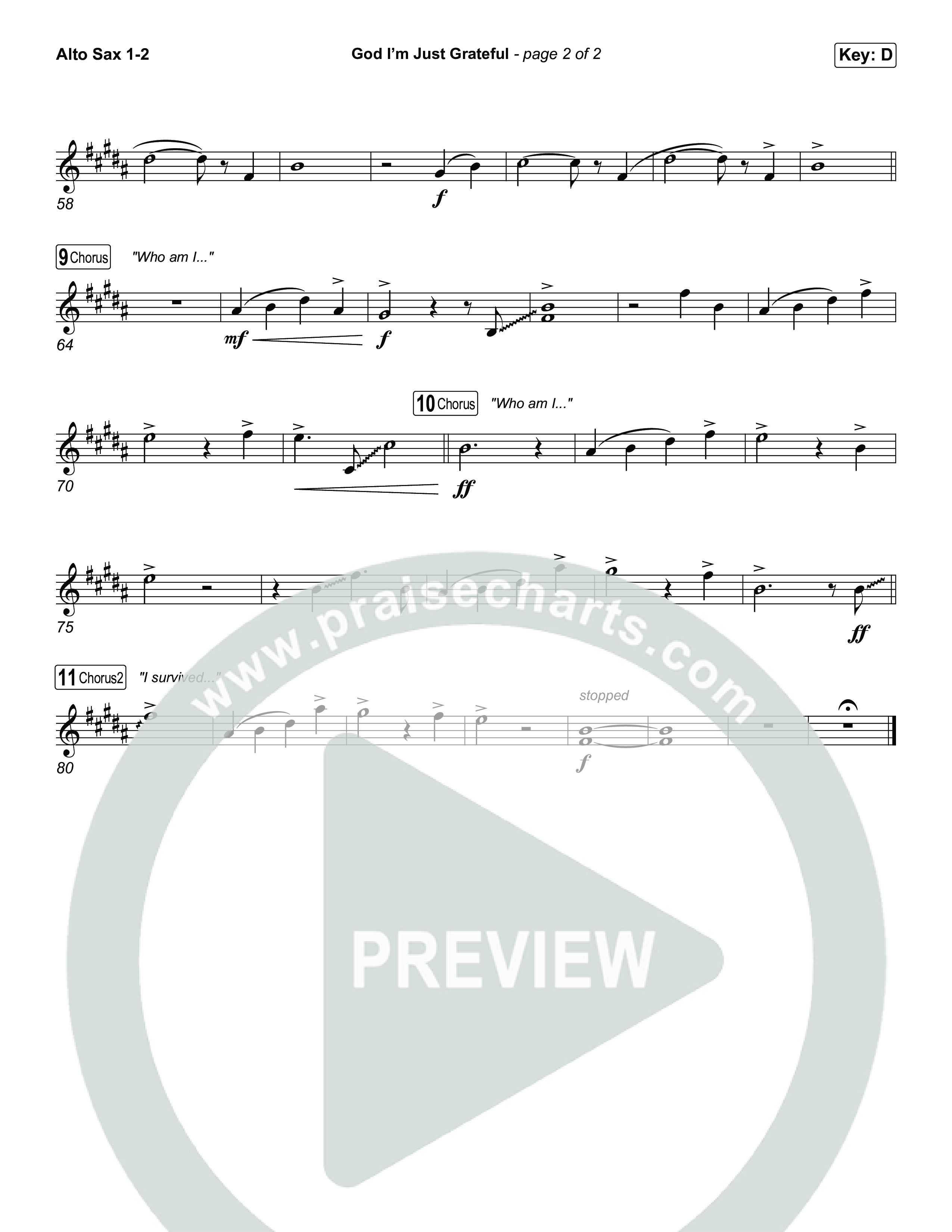 God I'm Just Grateful Sax Pack (Elevation Worship / Chandler Moore)