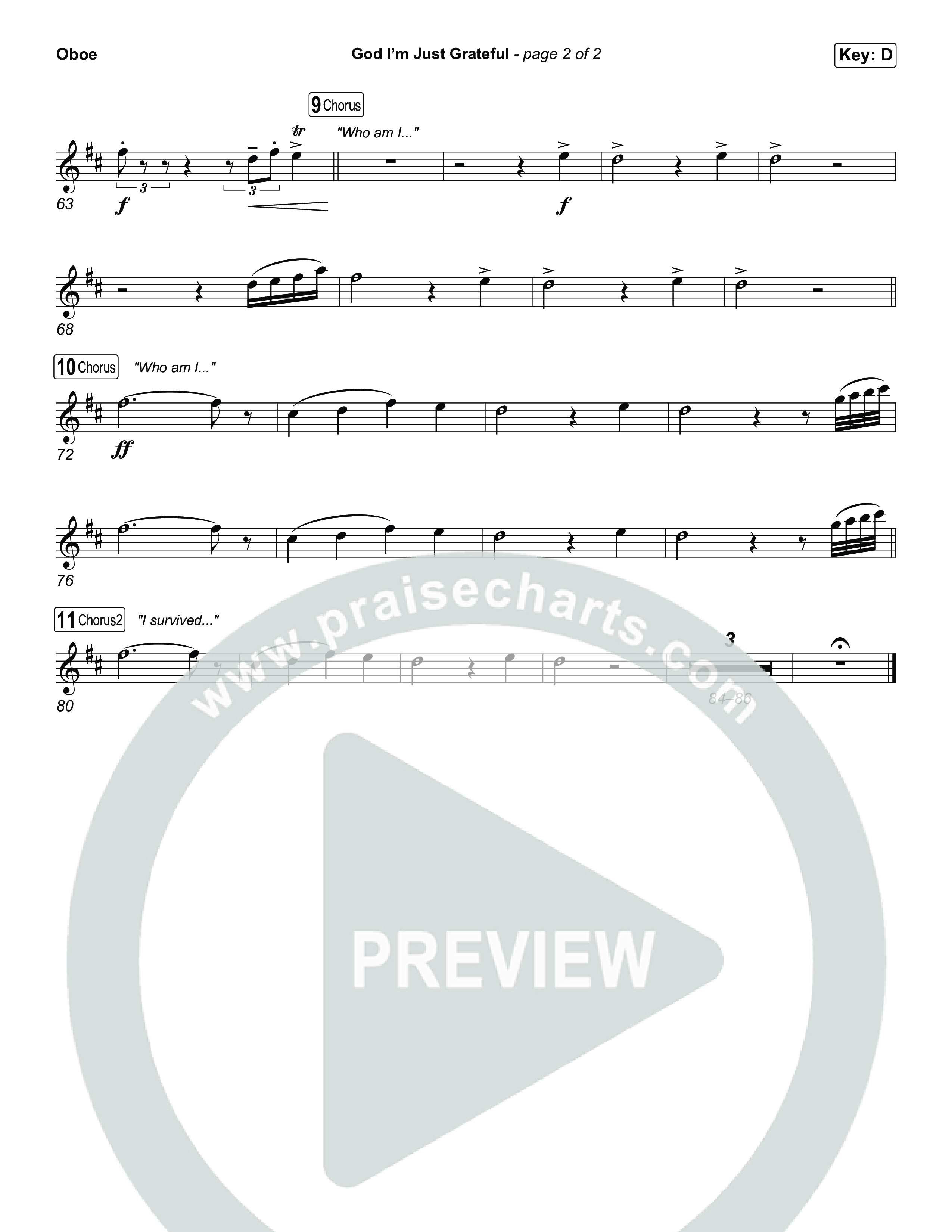 God I'm Just Grateful Oboe (Elevation Worship / Chandler Moore)