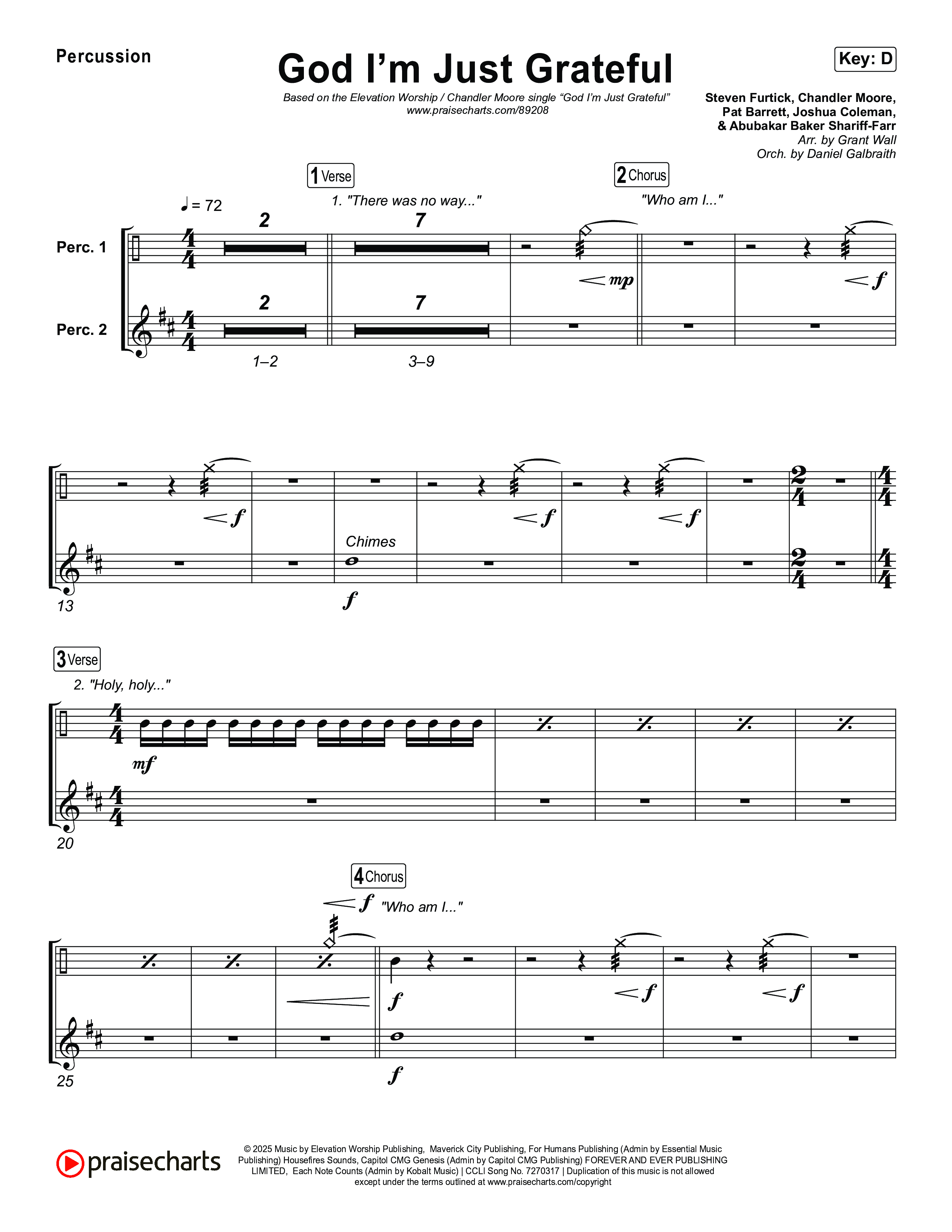 God I'm Just Grateful Percussion (Elevation Worship / Chandler Moore)