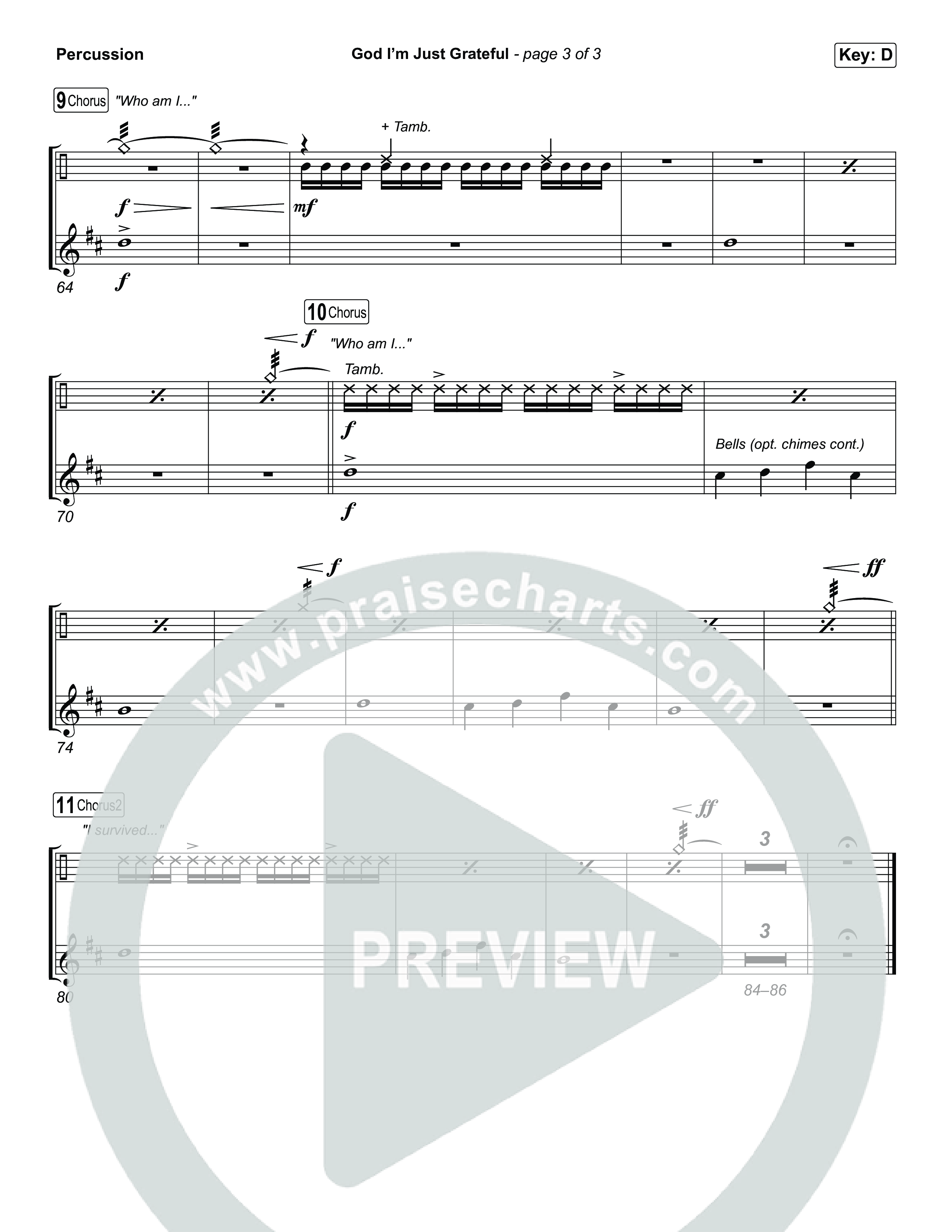 God I'm Just Grateful Percussion (Elevation Worship / Chandler Moore)