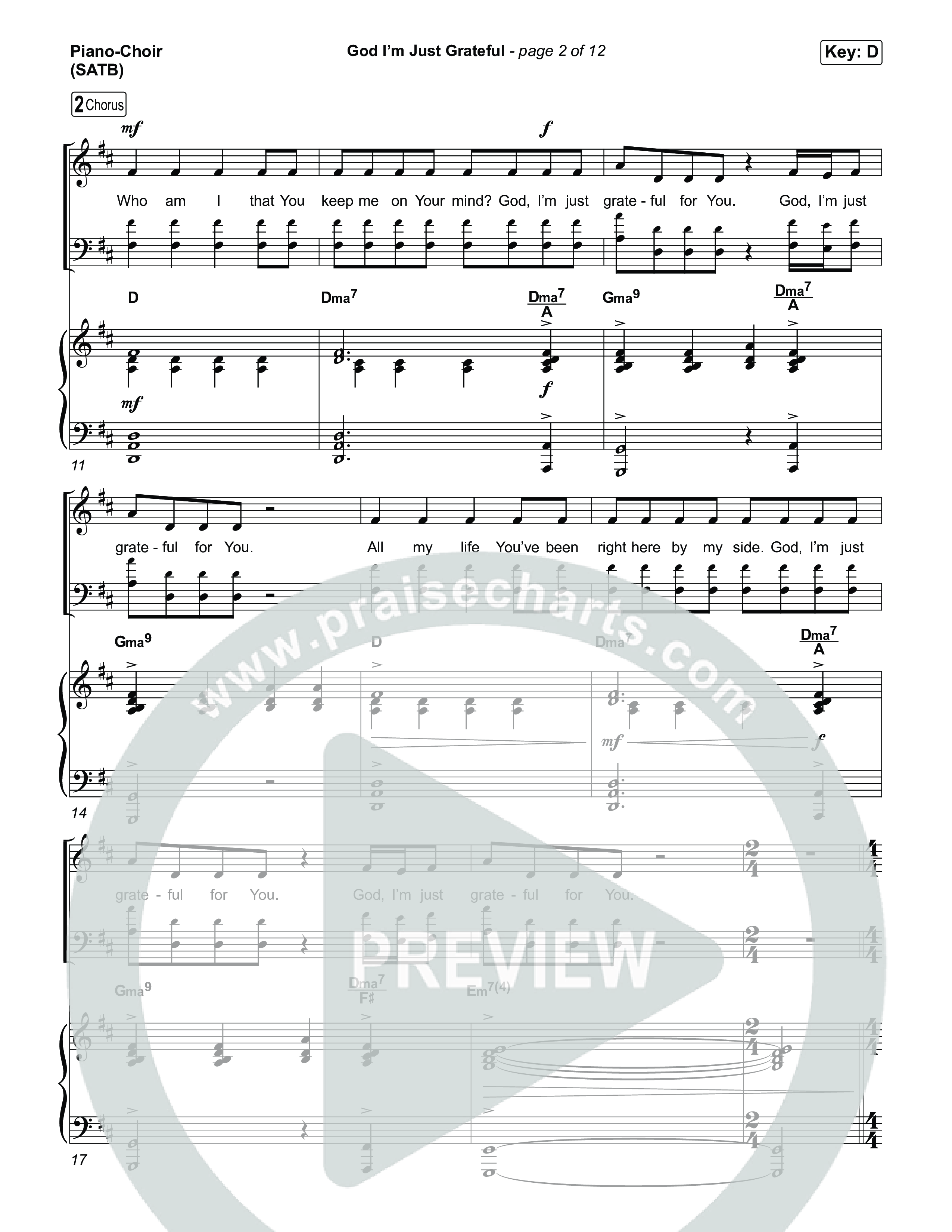 God I'm Just Grateful Piano/Vocal Pack (Elevation Worship / Chandler Moore)