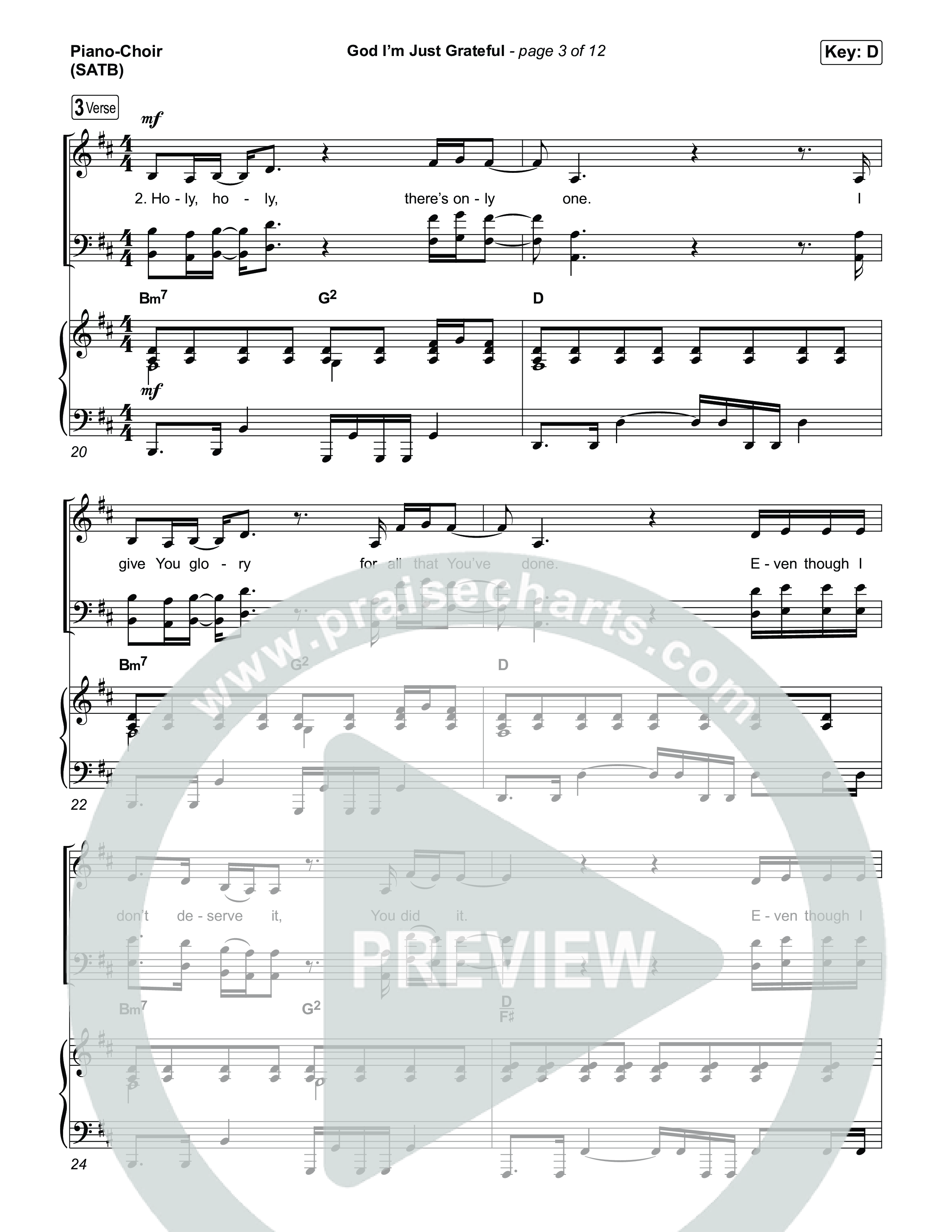 God I'm Just Grateful Piano/Vocal Pack (Elevation Worship / Chandler Moore)