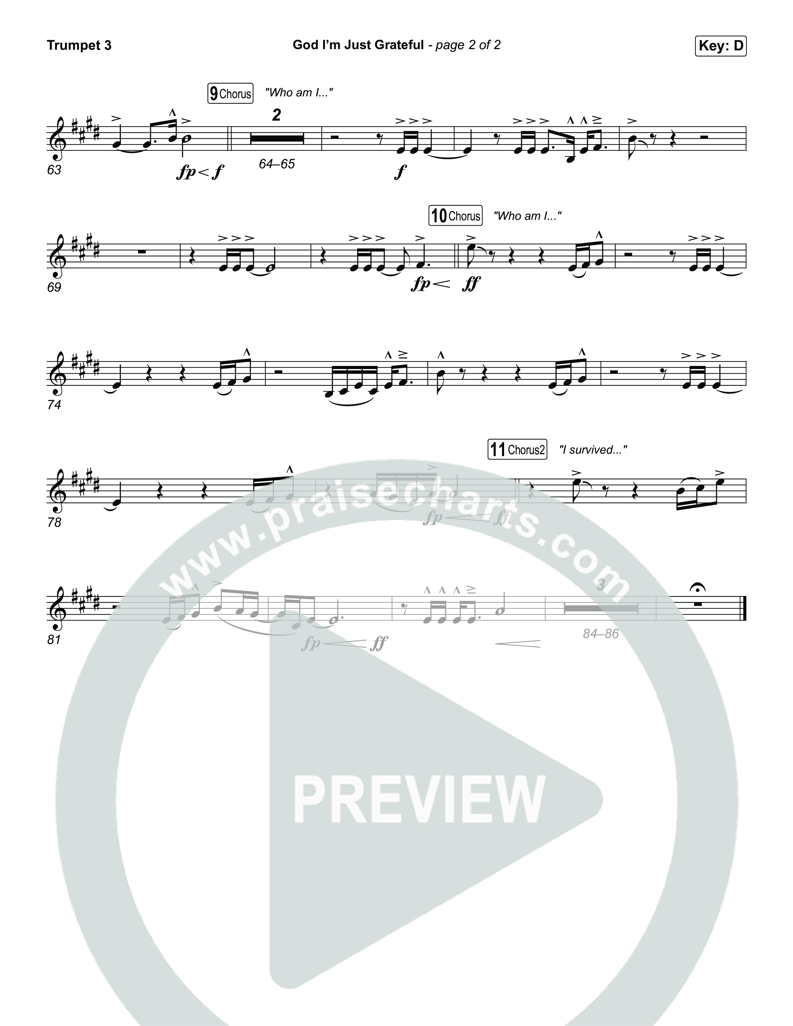 God I'm Just Grateful Trumpet 3 (Elevation Worship / Chandler Moore)