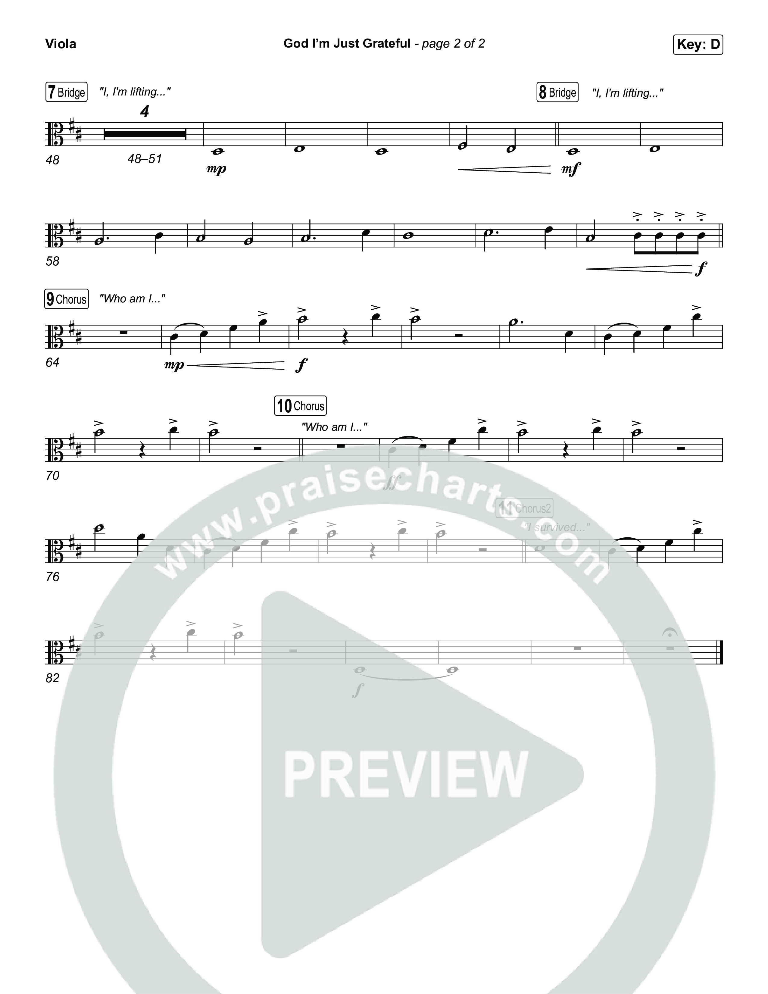 God I'm Just Grateful Viola (Elevation Worship / Chandler Moore)