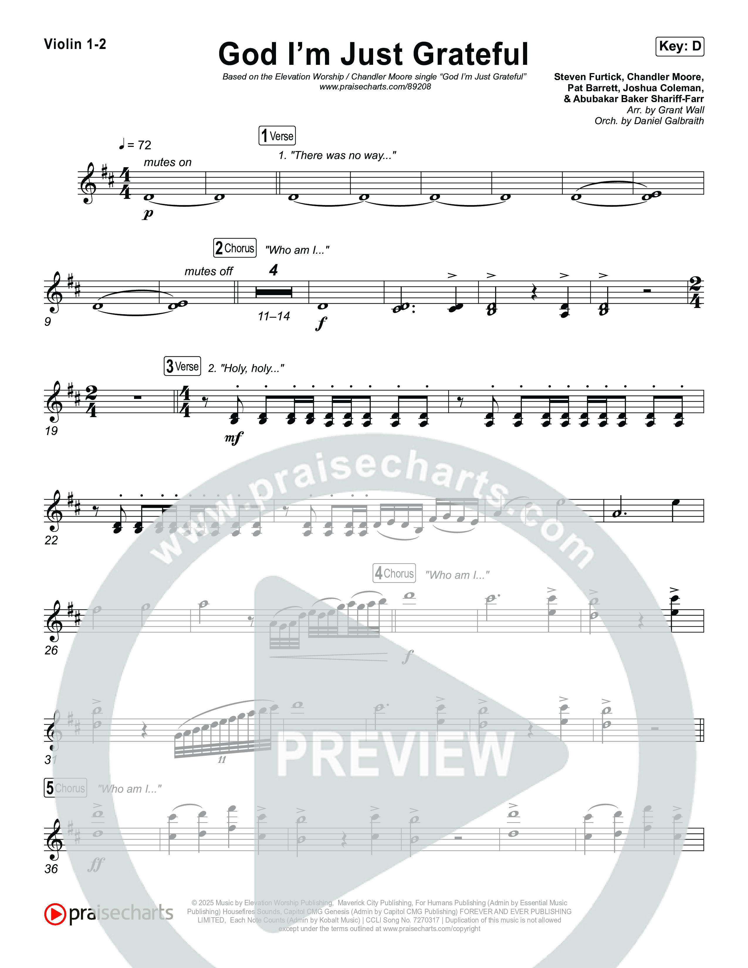 God I'm Just Grateful String Pack (Elevation Worship / Chandler Moore)