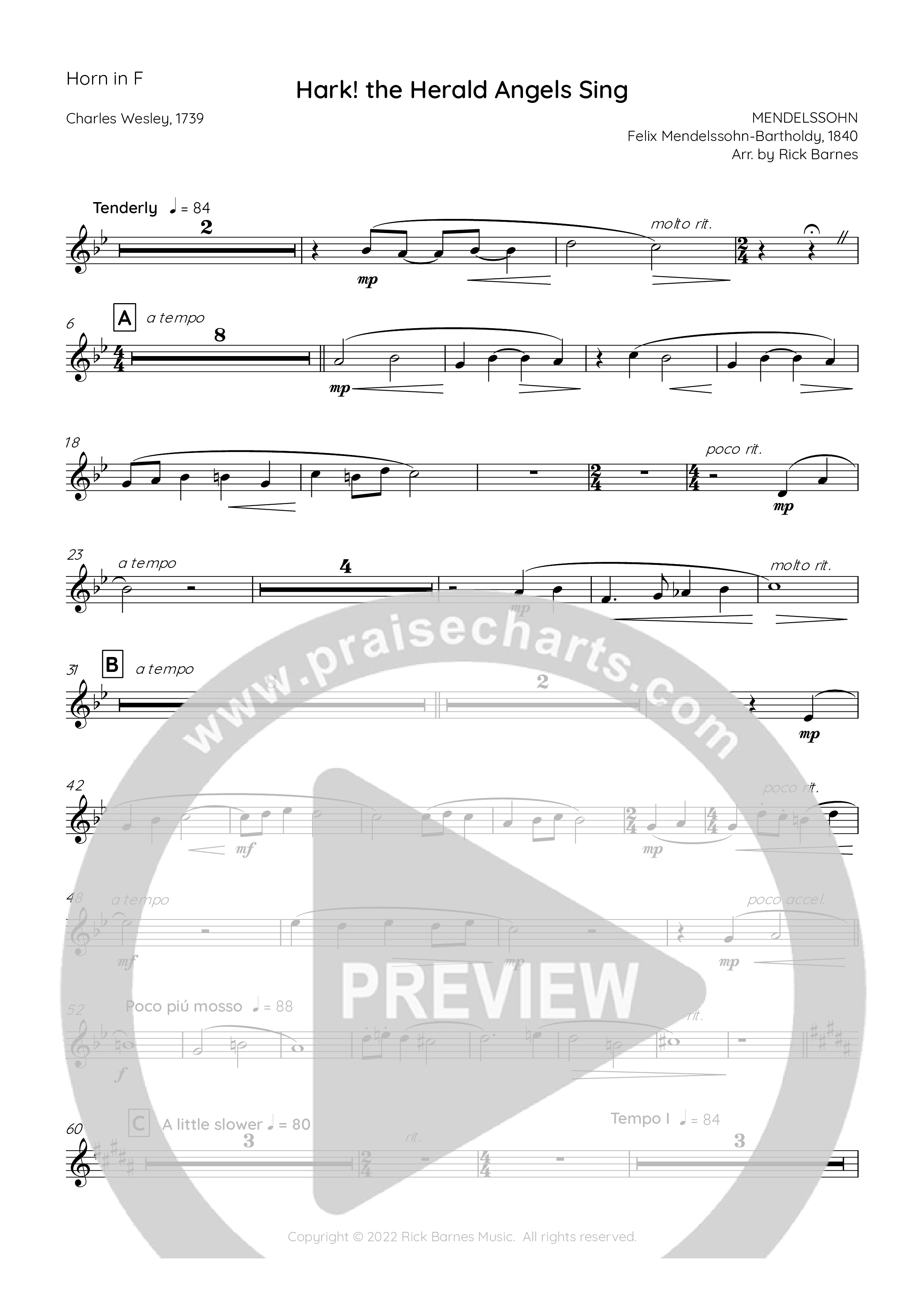 Hark The Herald Angels Sing French Horn (Rick Barnes)