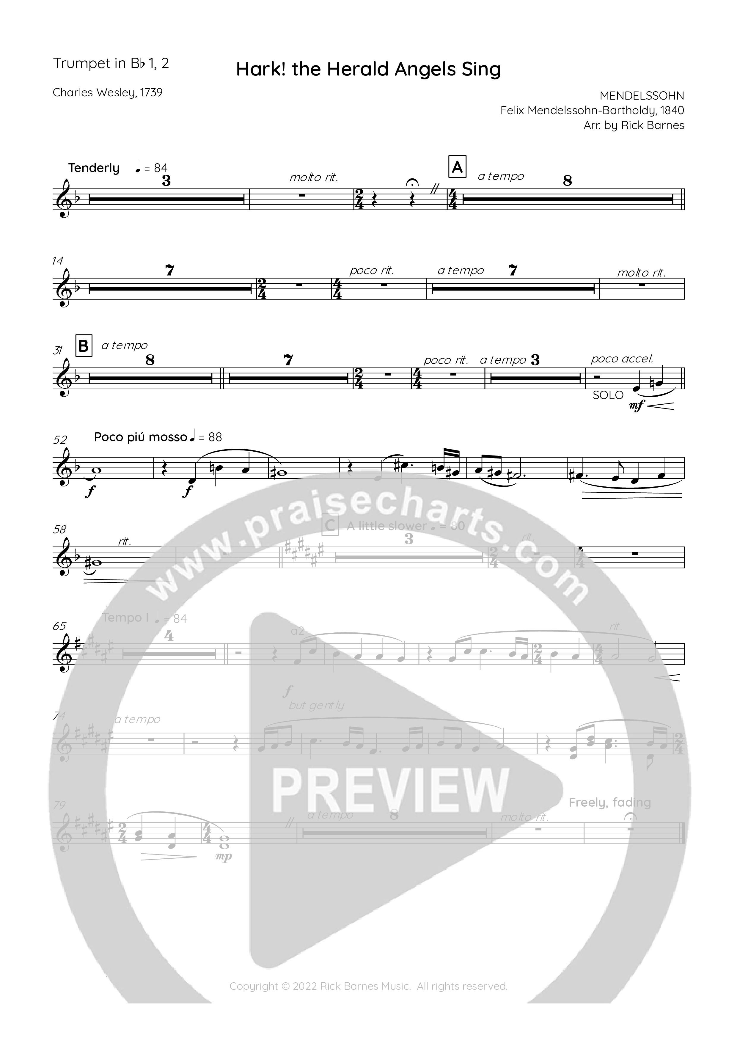 Hark The Herald Angels Sing Trumpet 1,2 (Rick Barnes)