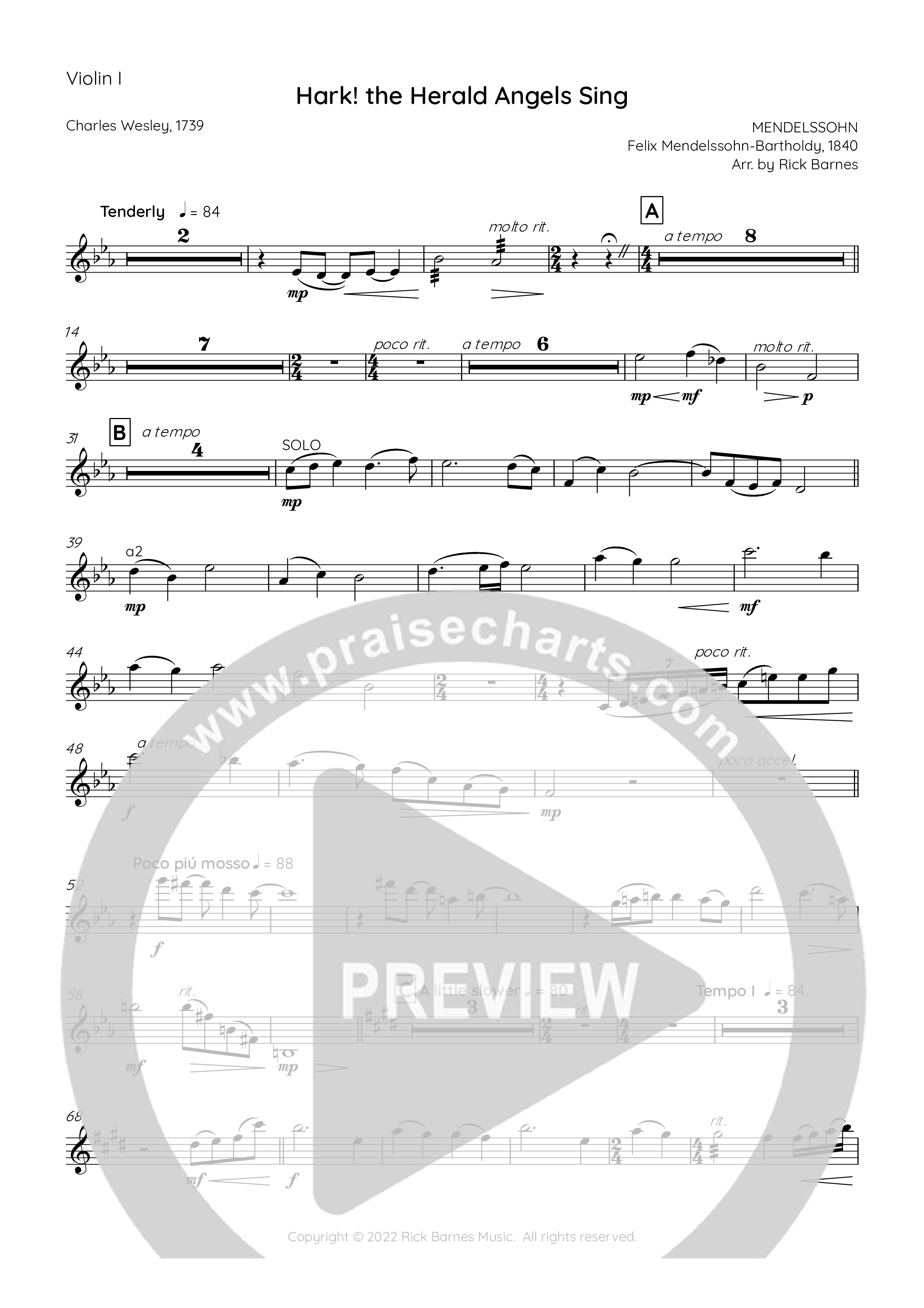 Hark The Herald Angels Sing String Pack (Rick Barnes)