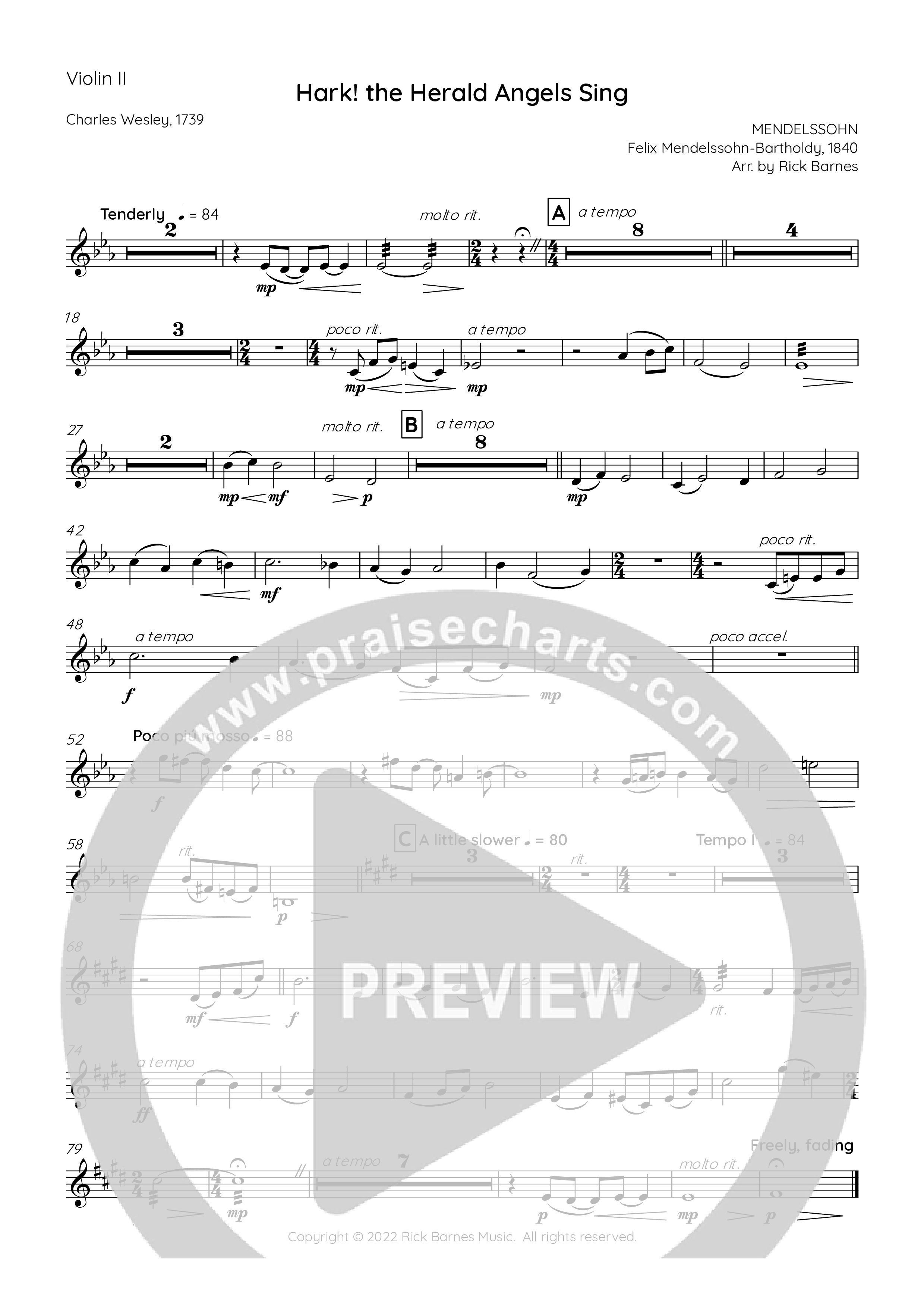 Hark The Herald Angels Sing String Pack (Rick Barnes)