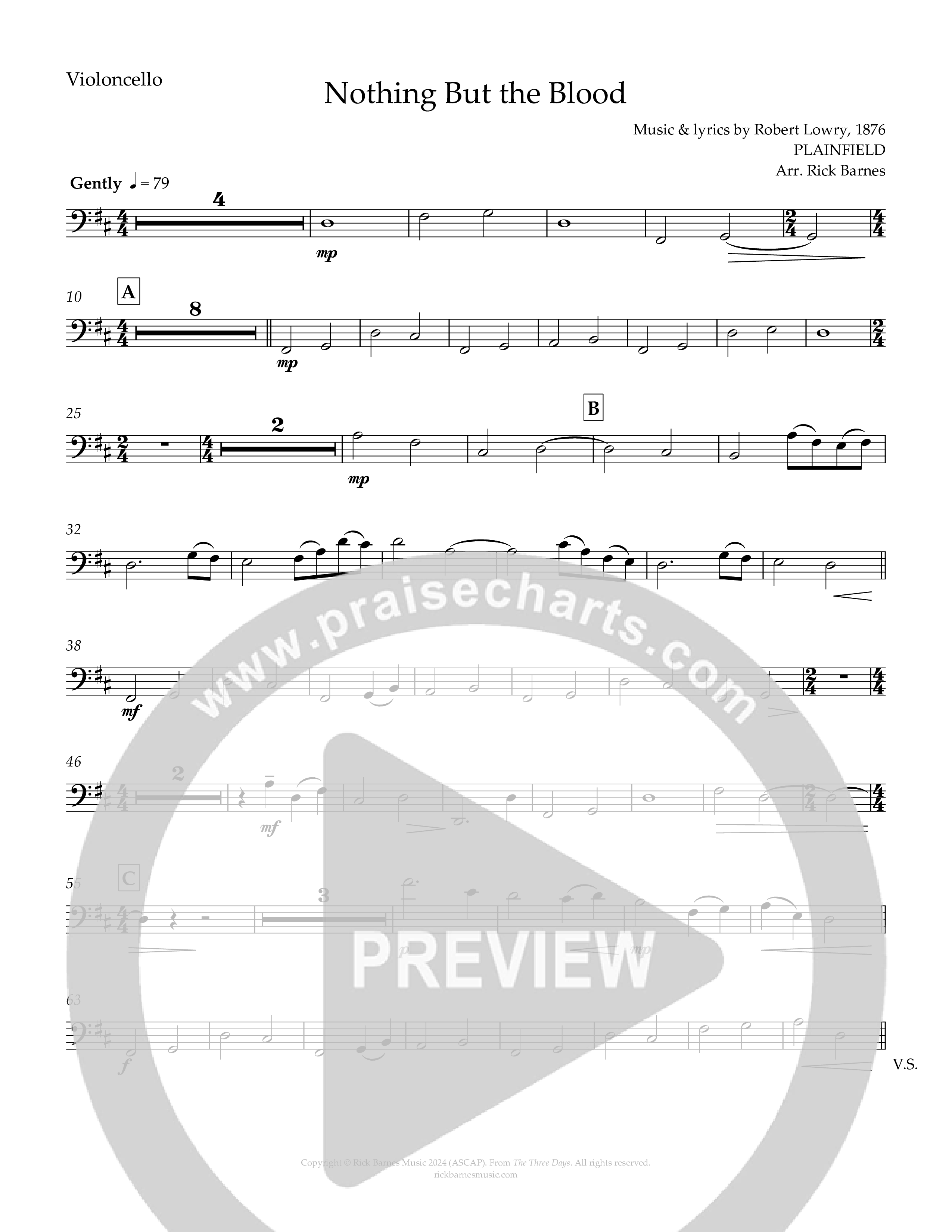 Nothing But The Blood Violincello (Rick Barnes)