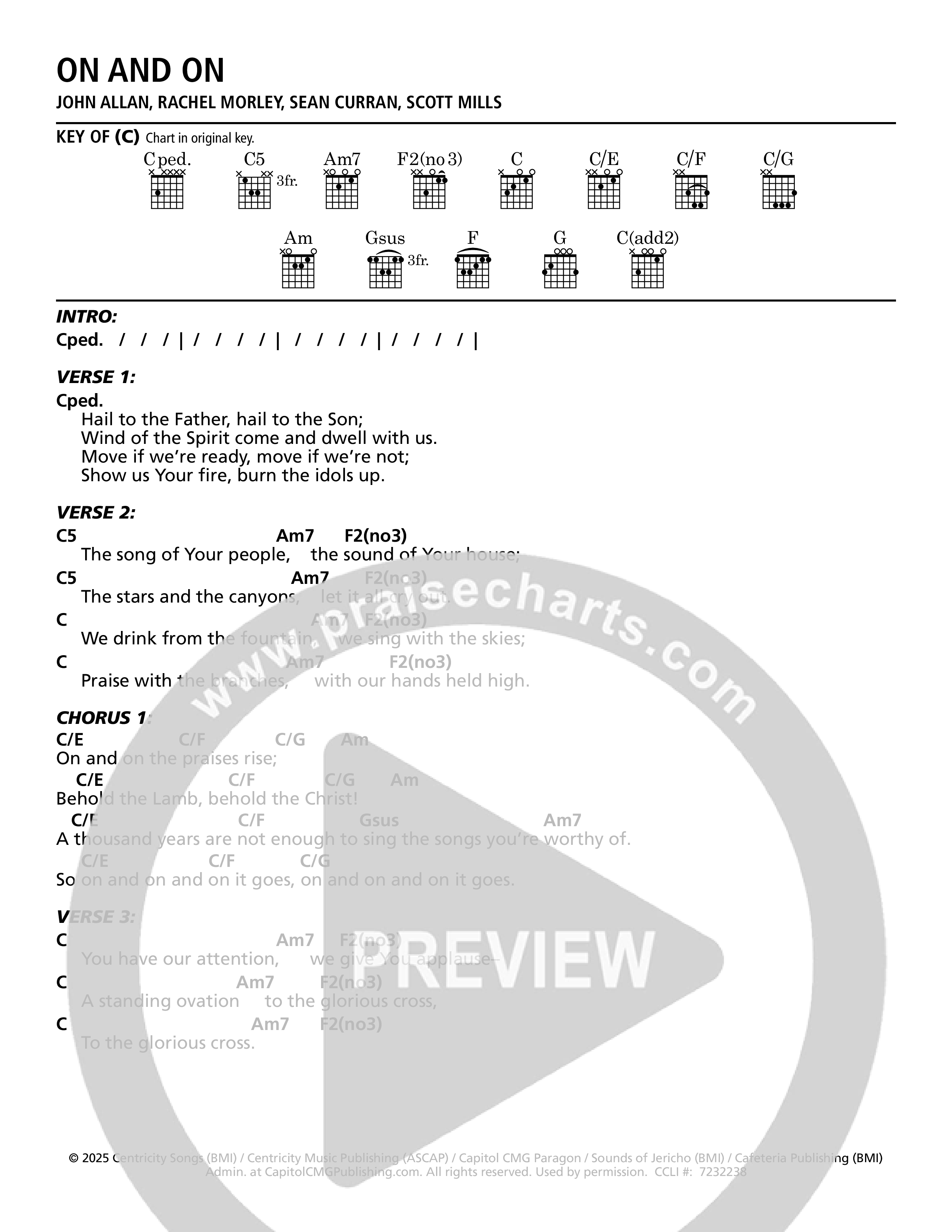 On And On Chord Chart (John Allan)