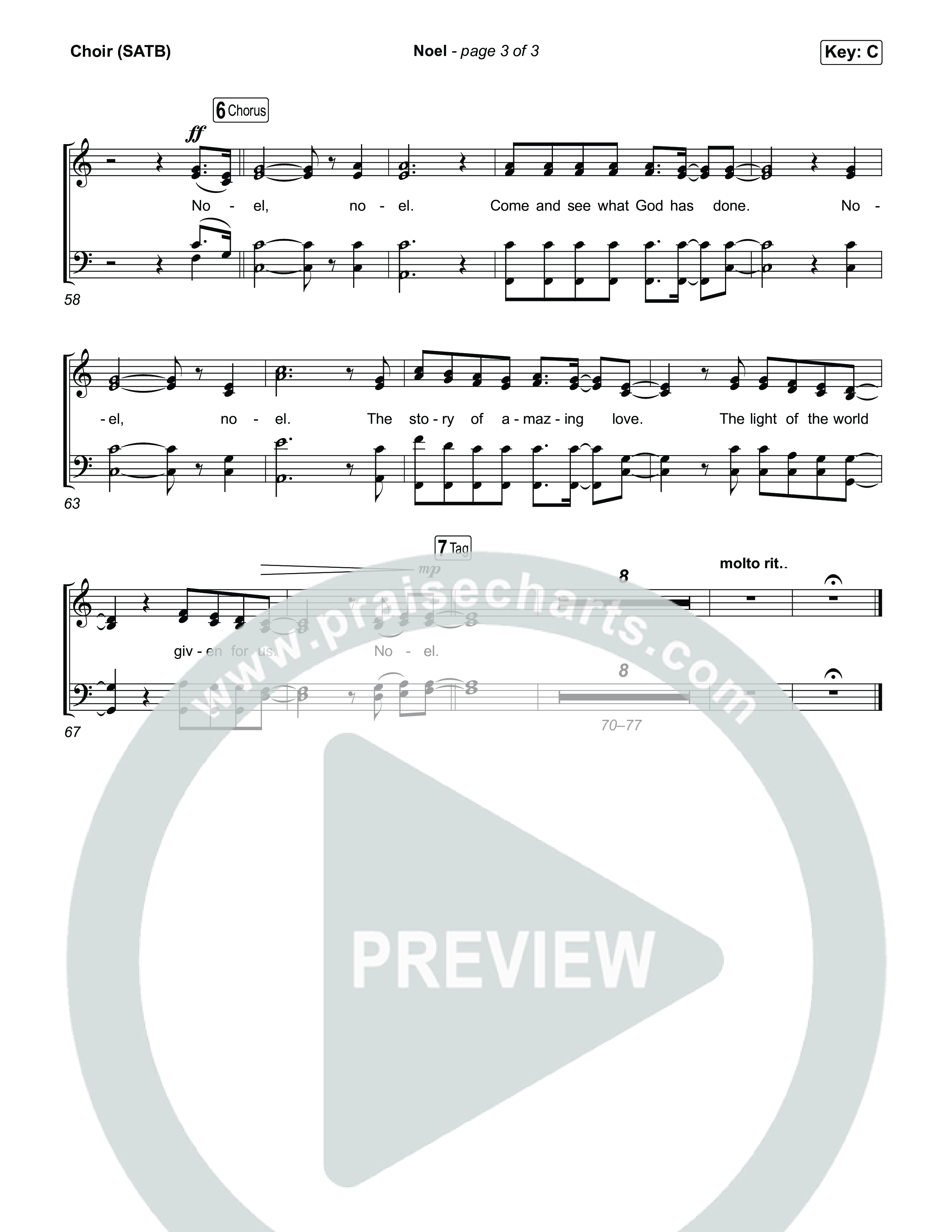 Noel Choir Sheet (SATB) (Chris Tomlin / Franni Rae / Ashlyn Tomlin / Madison Tomlin)