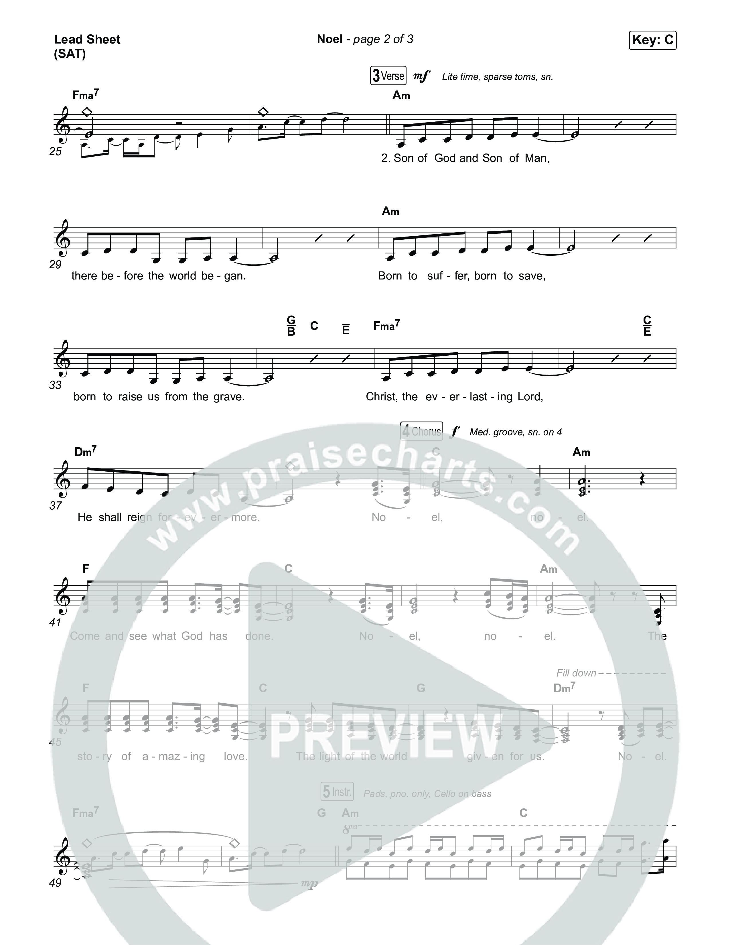 Noel Lead Sheet (SAT) (Chris Tomlin / Franni Rae / Ashlyn Tomlin / Madison Tomlin)