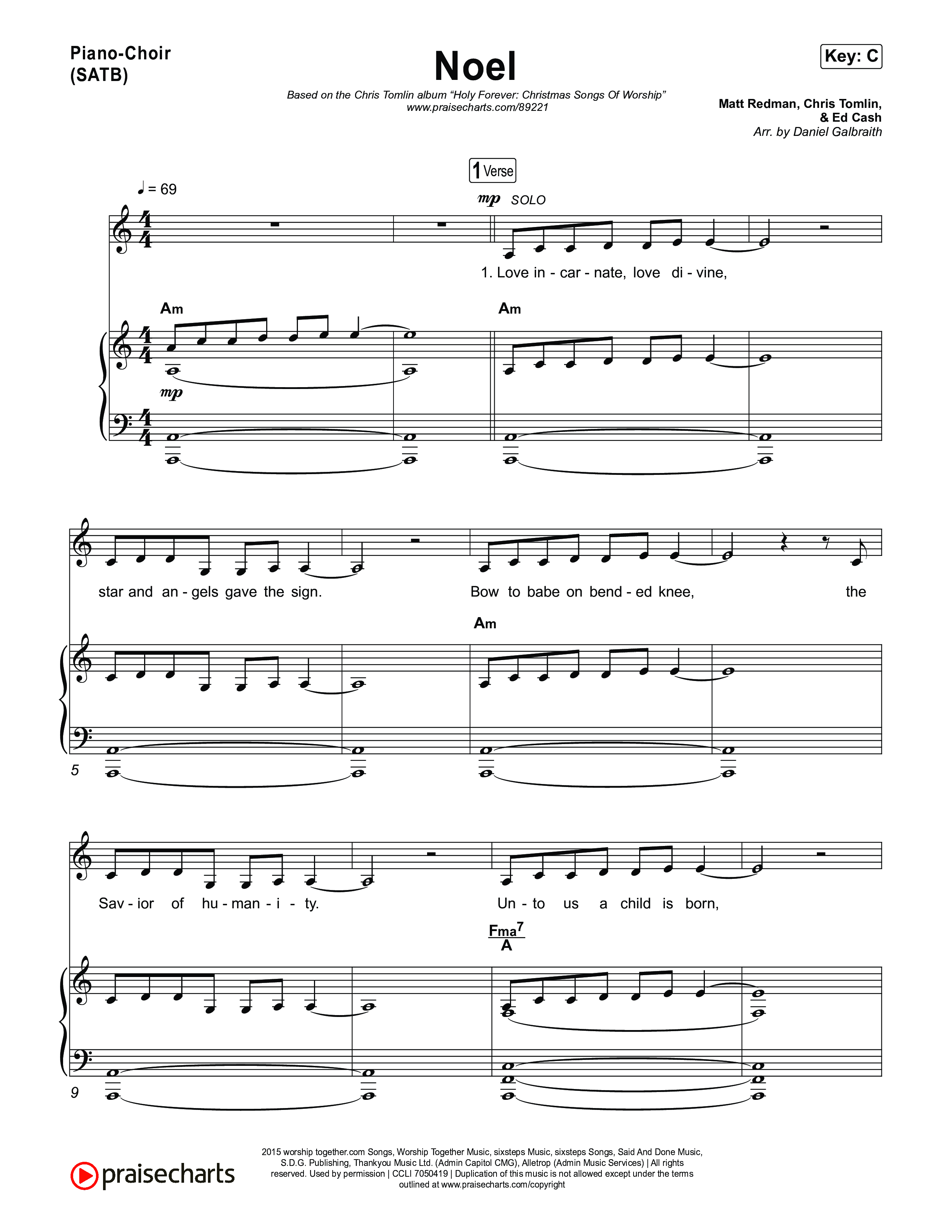 Noel Piano/Vocal Pack (Chris Tomlin / Franni Rae / Ashlyn Tomlin / Madison Tomlin)