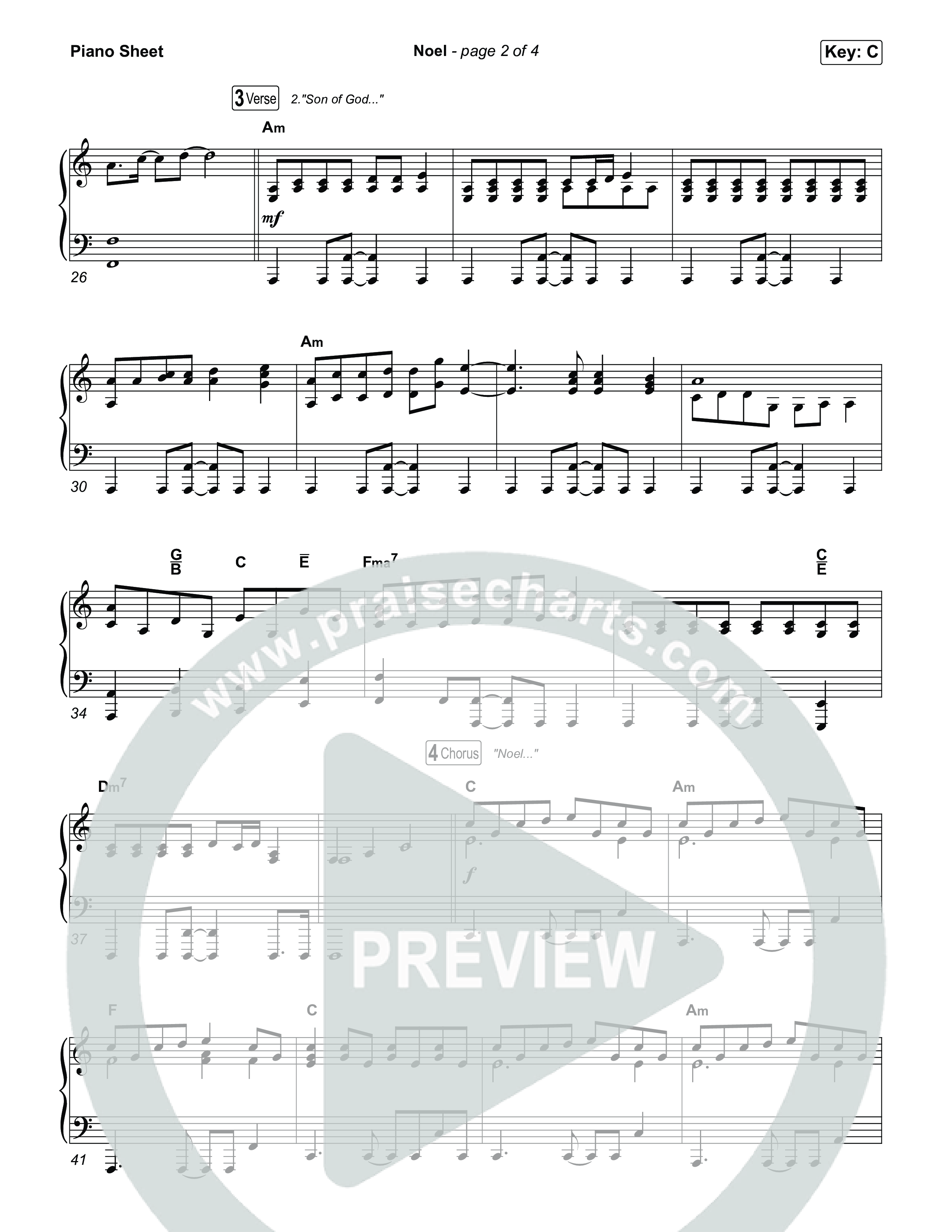 Noel Piano Sheet (Chris Tomlin / Franni Rae / Ashlyn Tomlin / Madison Tomlin)