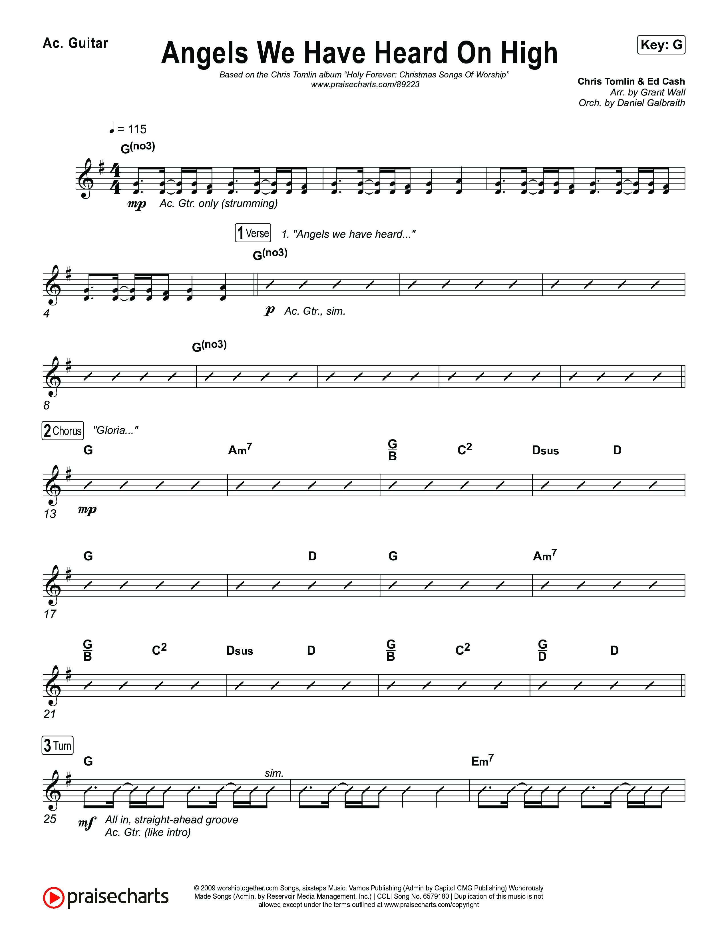 Angels We Have Heard On High Acoustic Guitar (Chris Tomlin)