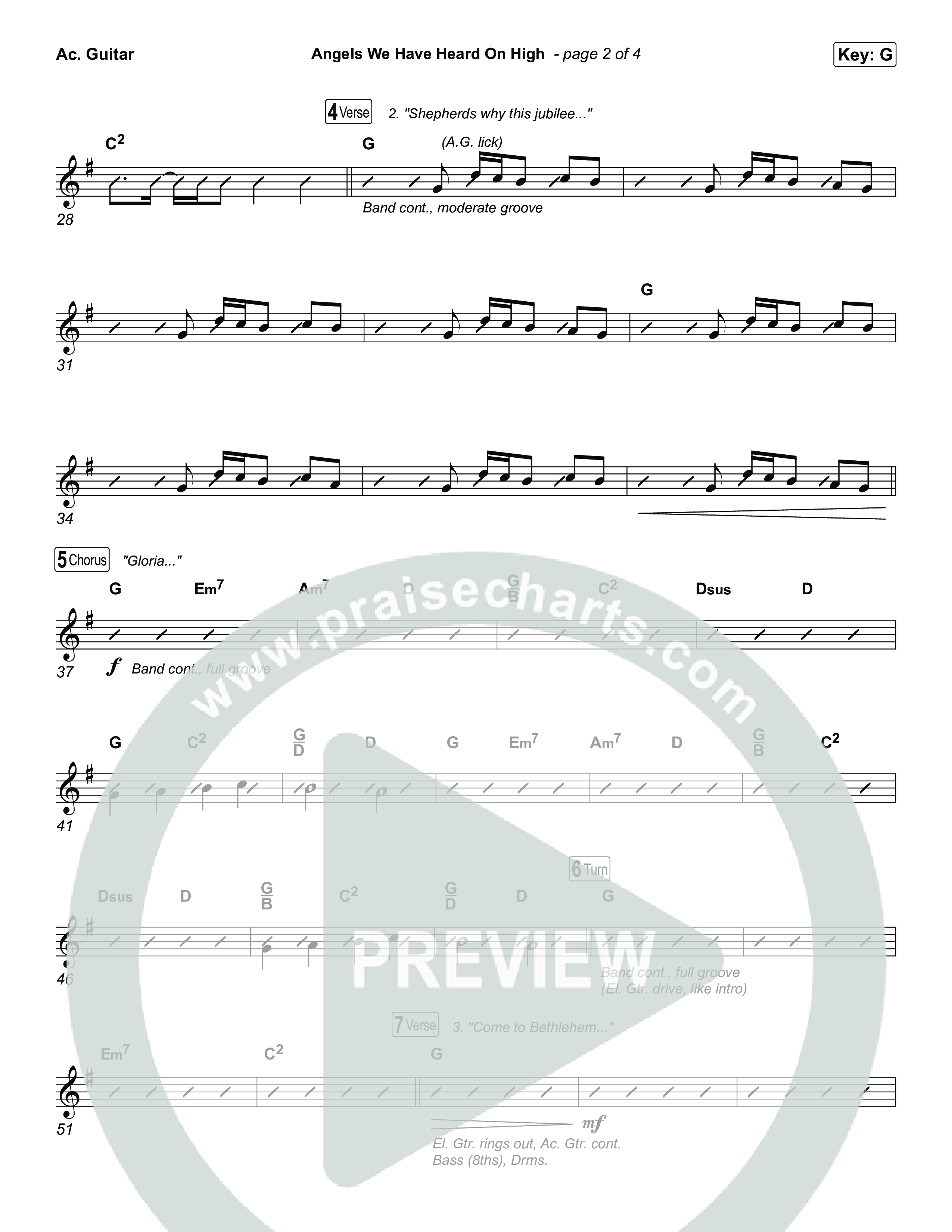 Angels We Have Heard On High Acoustic Guitar (Chris Tomlin)