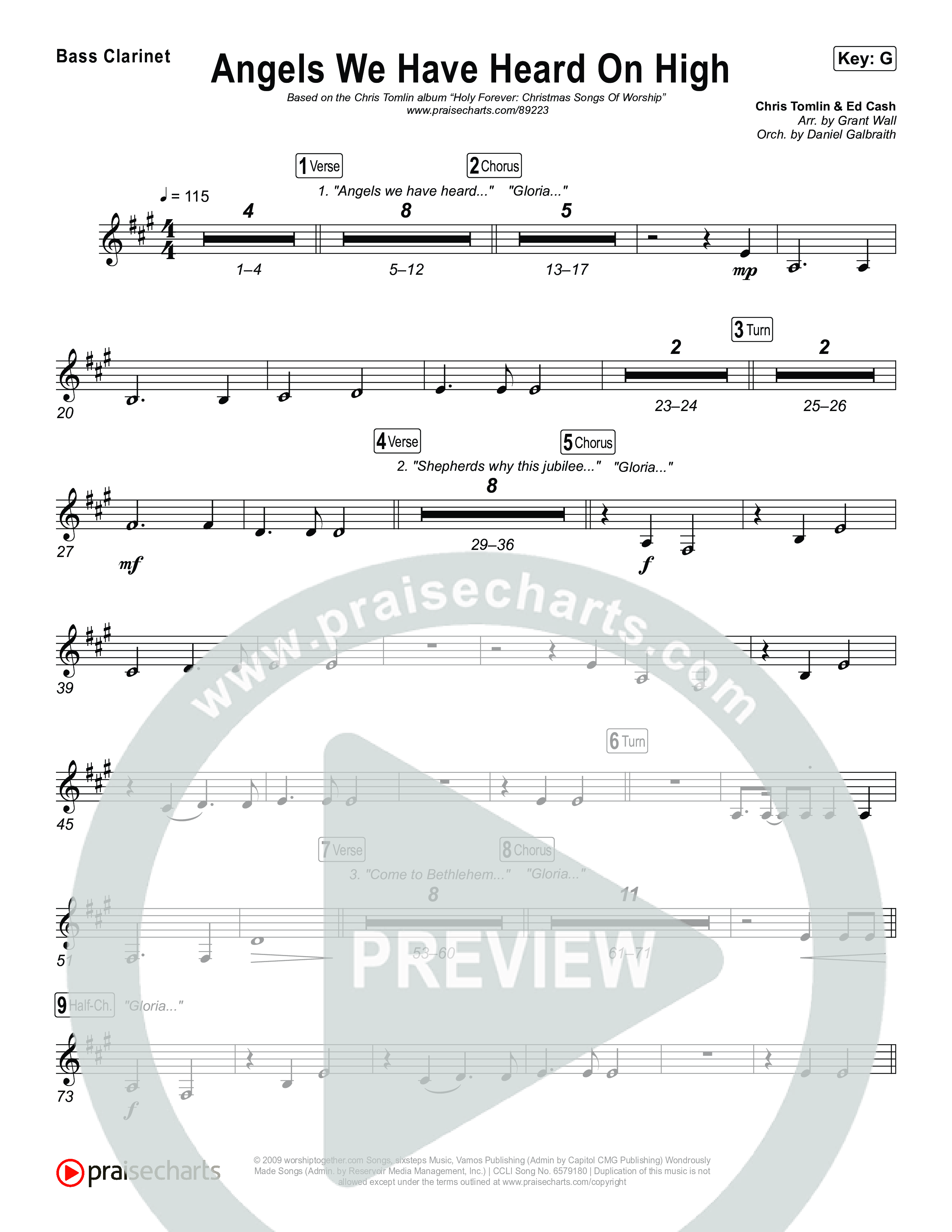 Angels We Have Heard On High Clarinet 1,2 (Chris Tomlin)