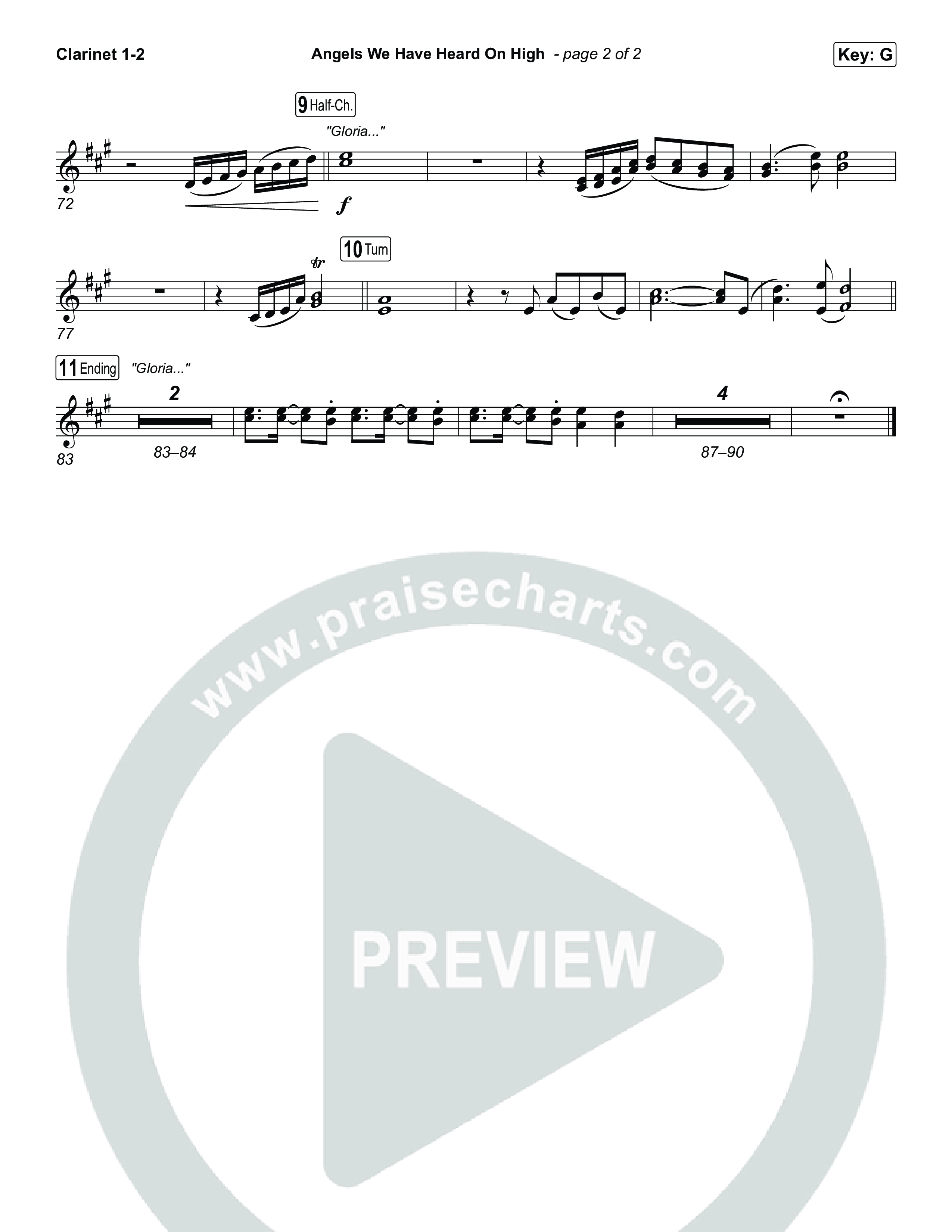 Angels We Have Heard On High Clarinet 1,2 (Chris Tomlin)