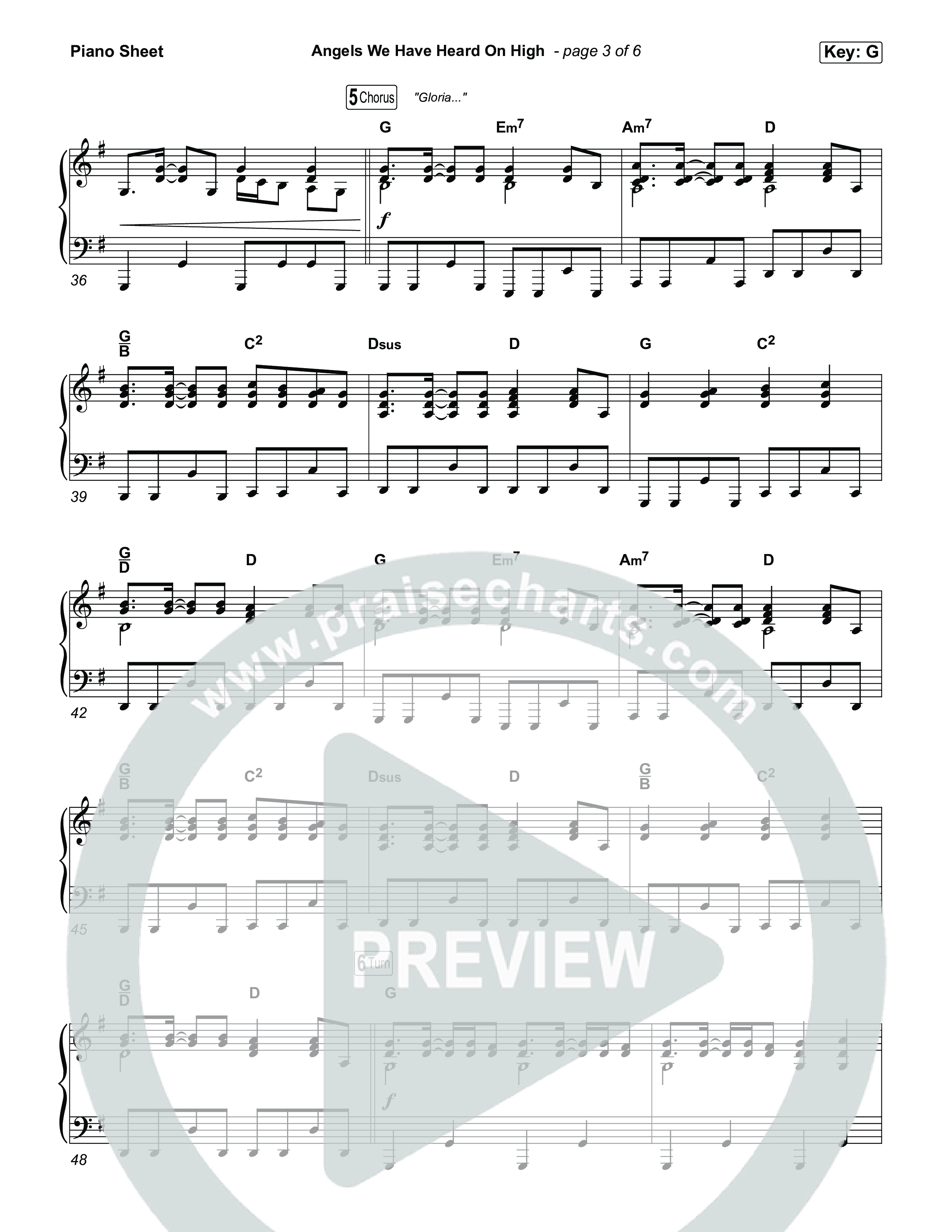 Angels We Have Heard On High Piano Sheet (Chris Tomlin)