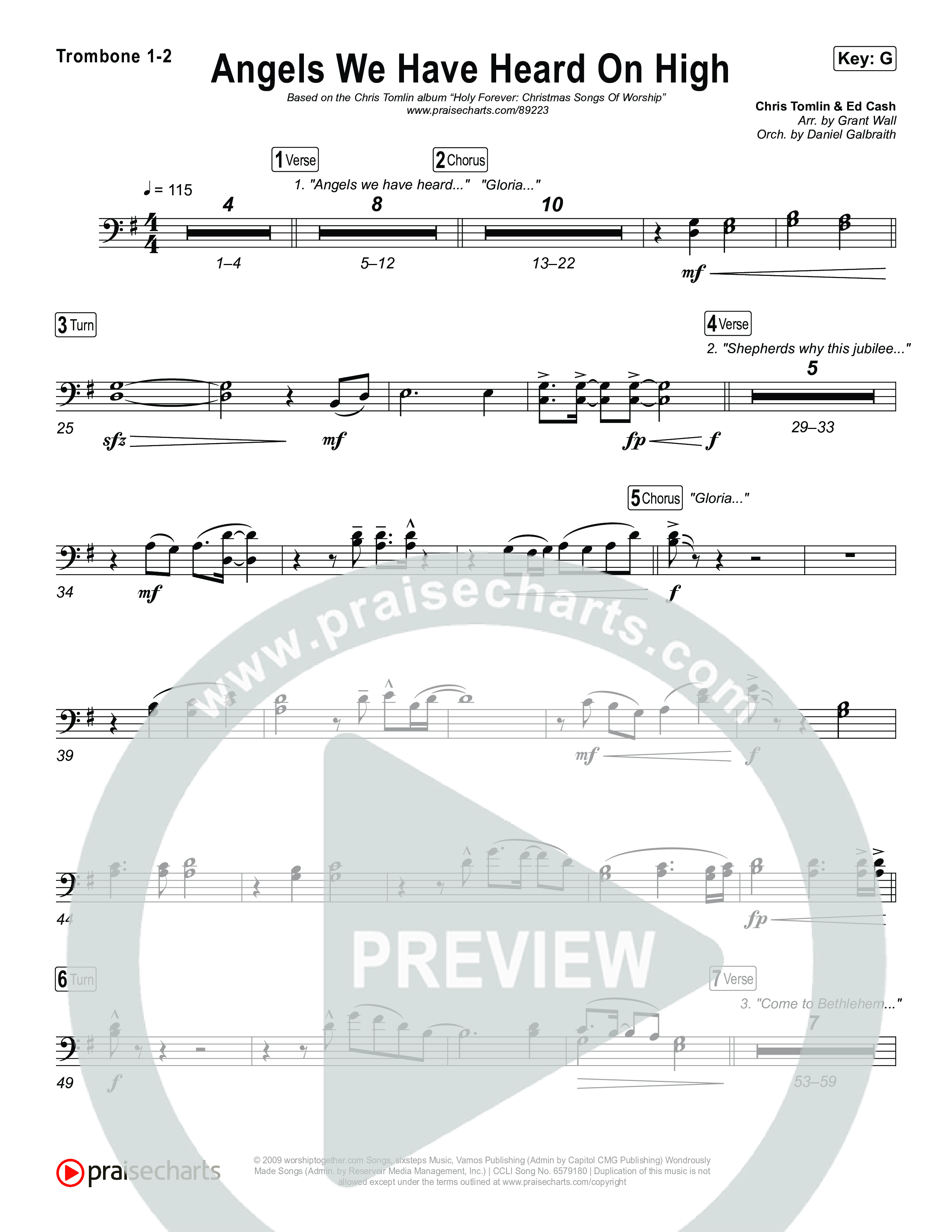 Angels We Have Heard On High Trombone 1,2 (Chris Tomlin)