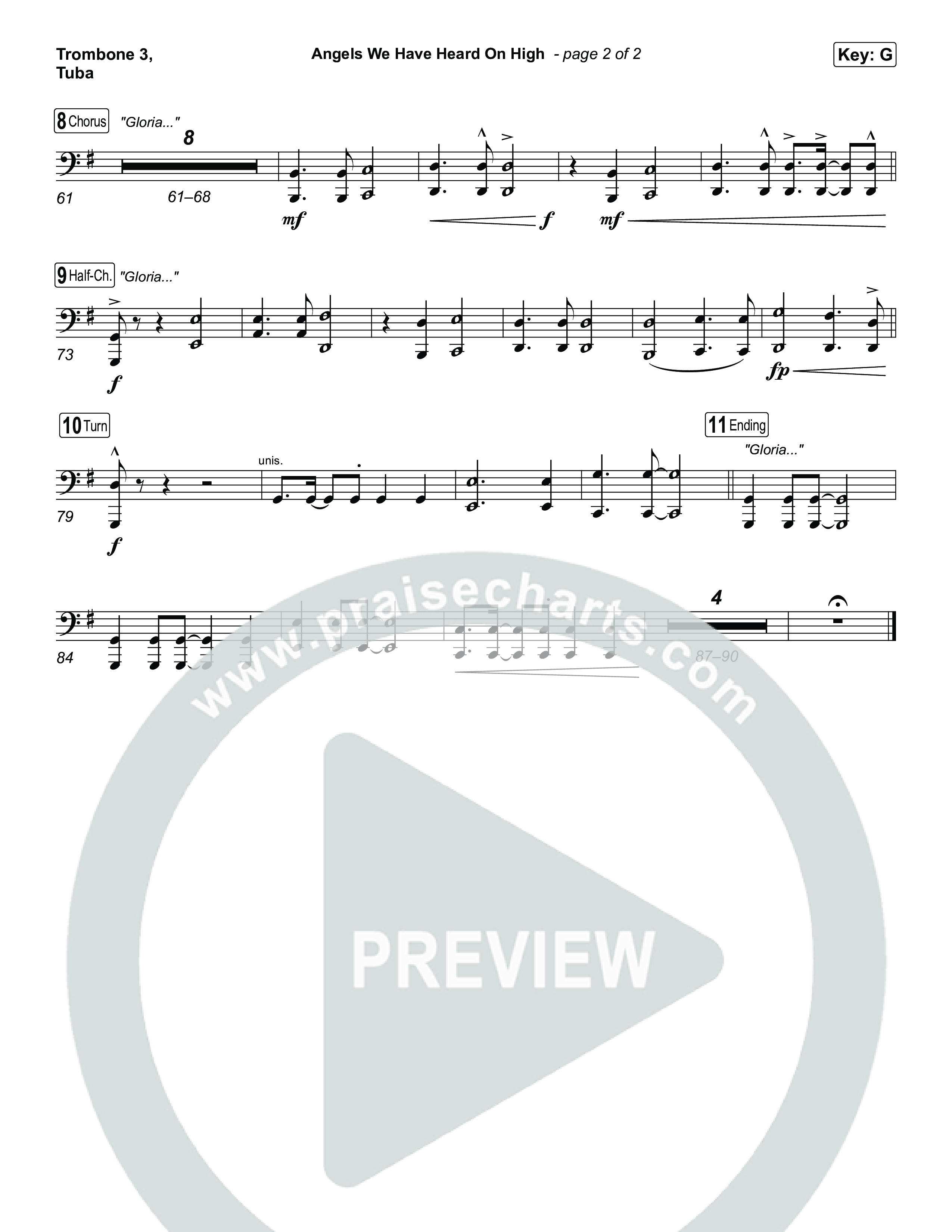 Angels We Have Heard On High Trombone 3/Tuba (Chris Tomlin)