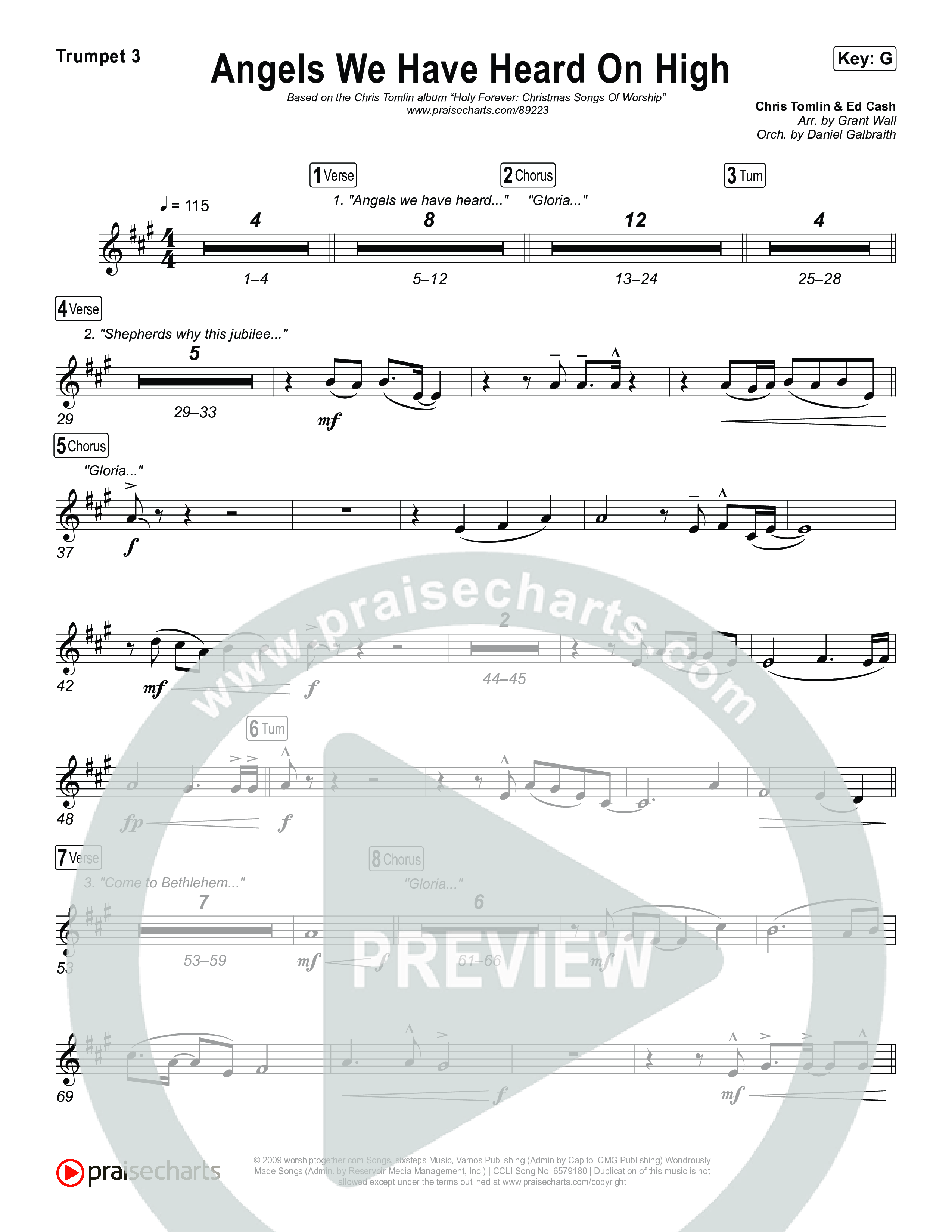 Angels We Have Heard On High Trumpet 3 (Chris Tomlin)