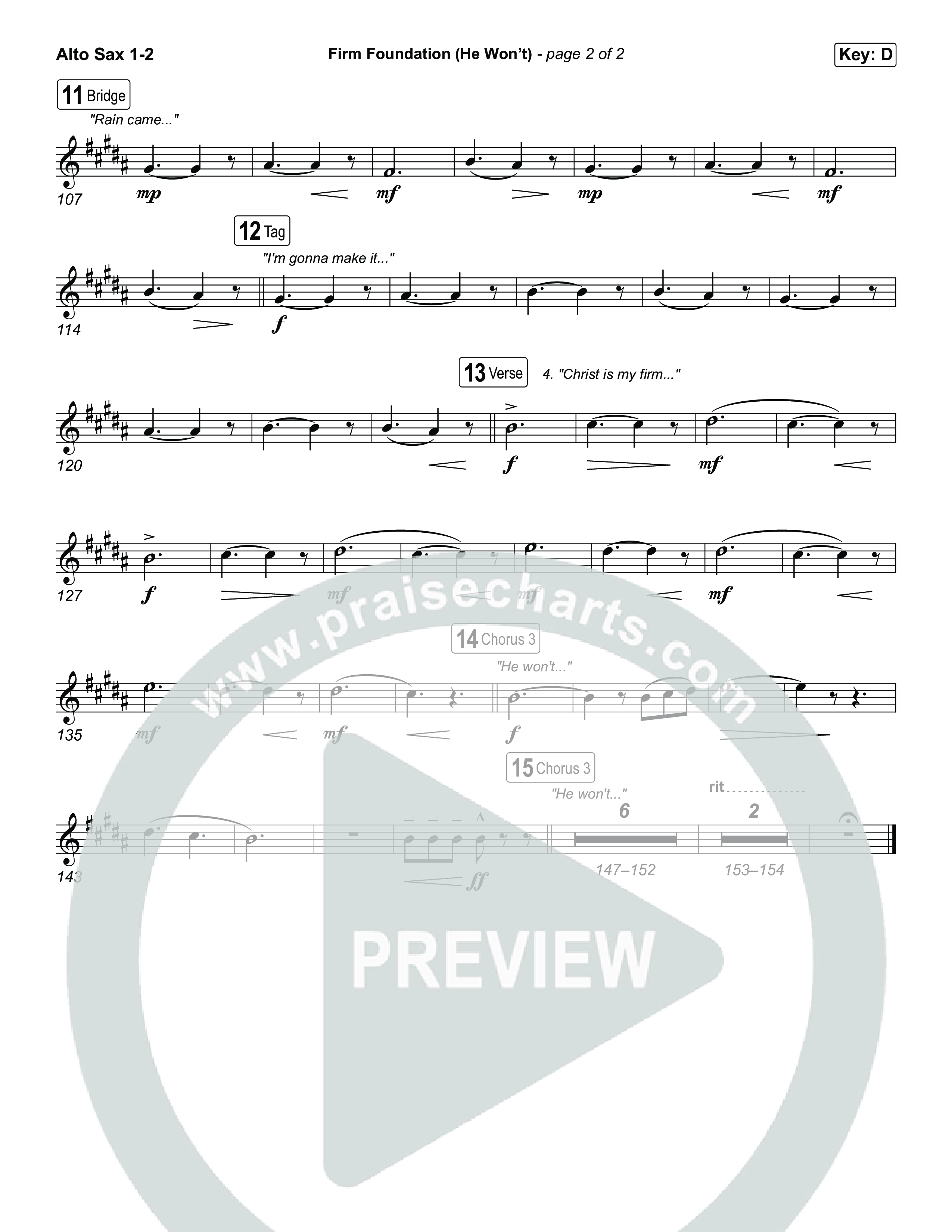 Firm Foundation (He Won't) (Choral/SATB) Sax Pack (Brooke Voland / Travis Cottrell / Arr. Mason Brown)