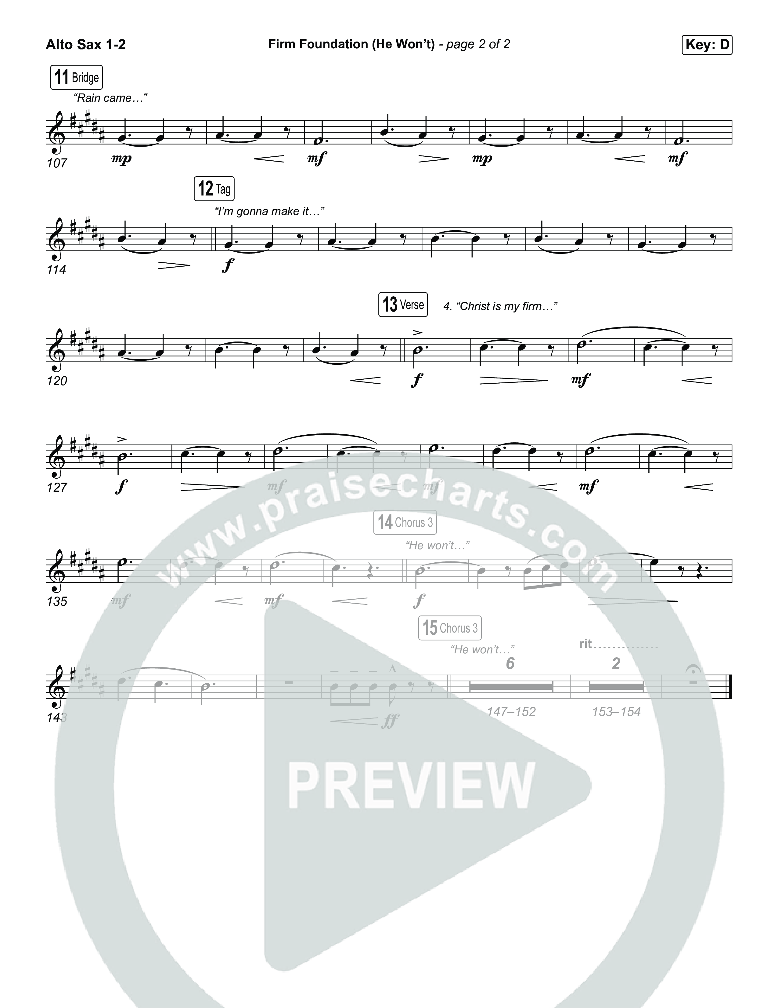 Firm Foundation (He Won't) (Choral/SATB) Sax Pack (Brooke Voland / Travis Cottrell / Arr. Mason Brown)