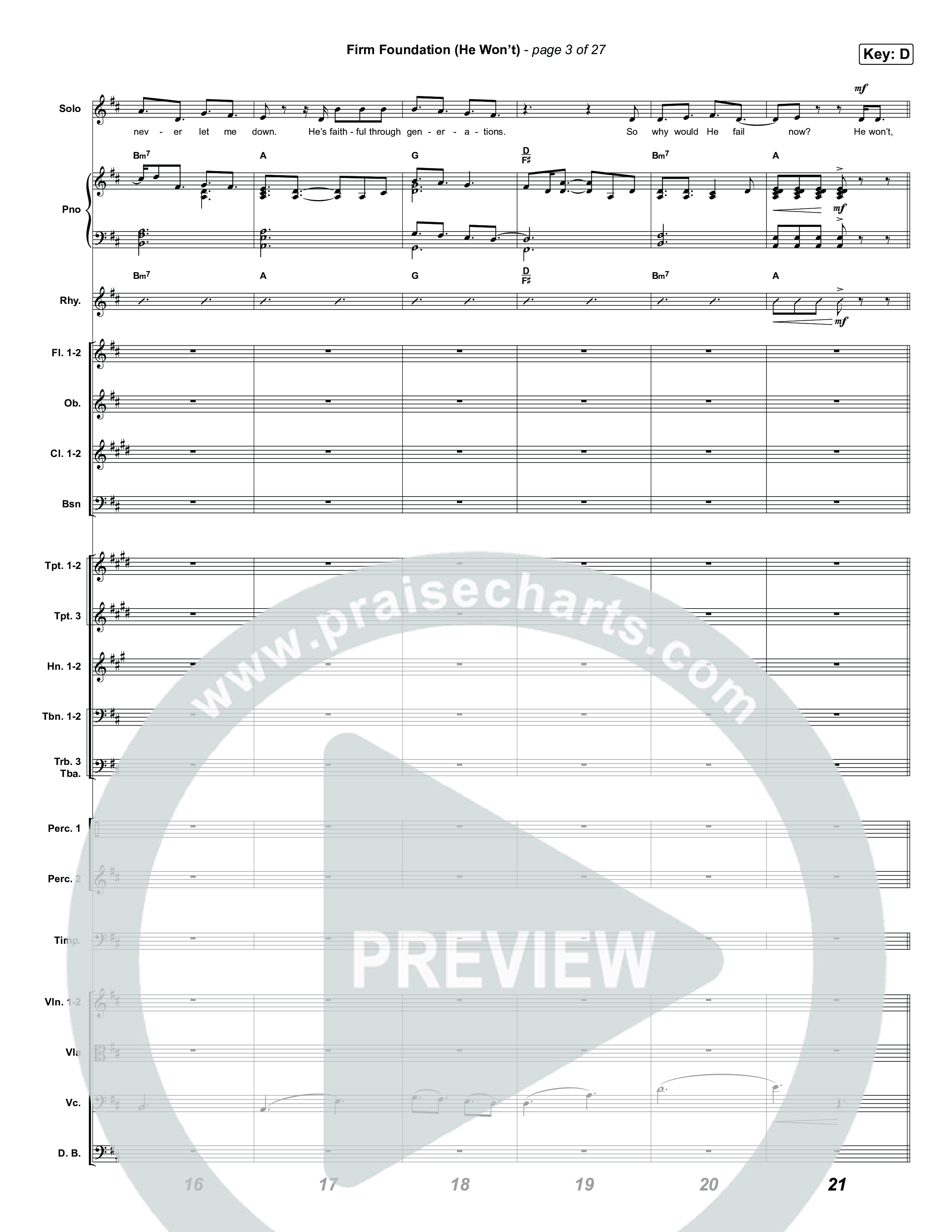 Firm Foundation (He Won't) (Choral/SATB) Orchestration (Brooke Voland / Travis Cottrell / Arr. Mason Brown)