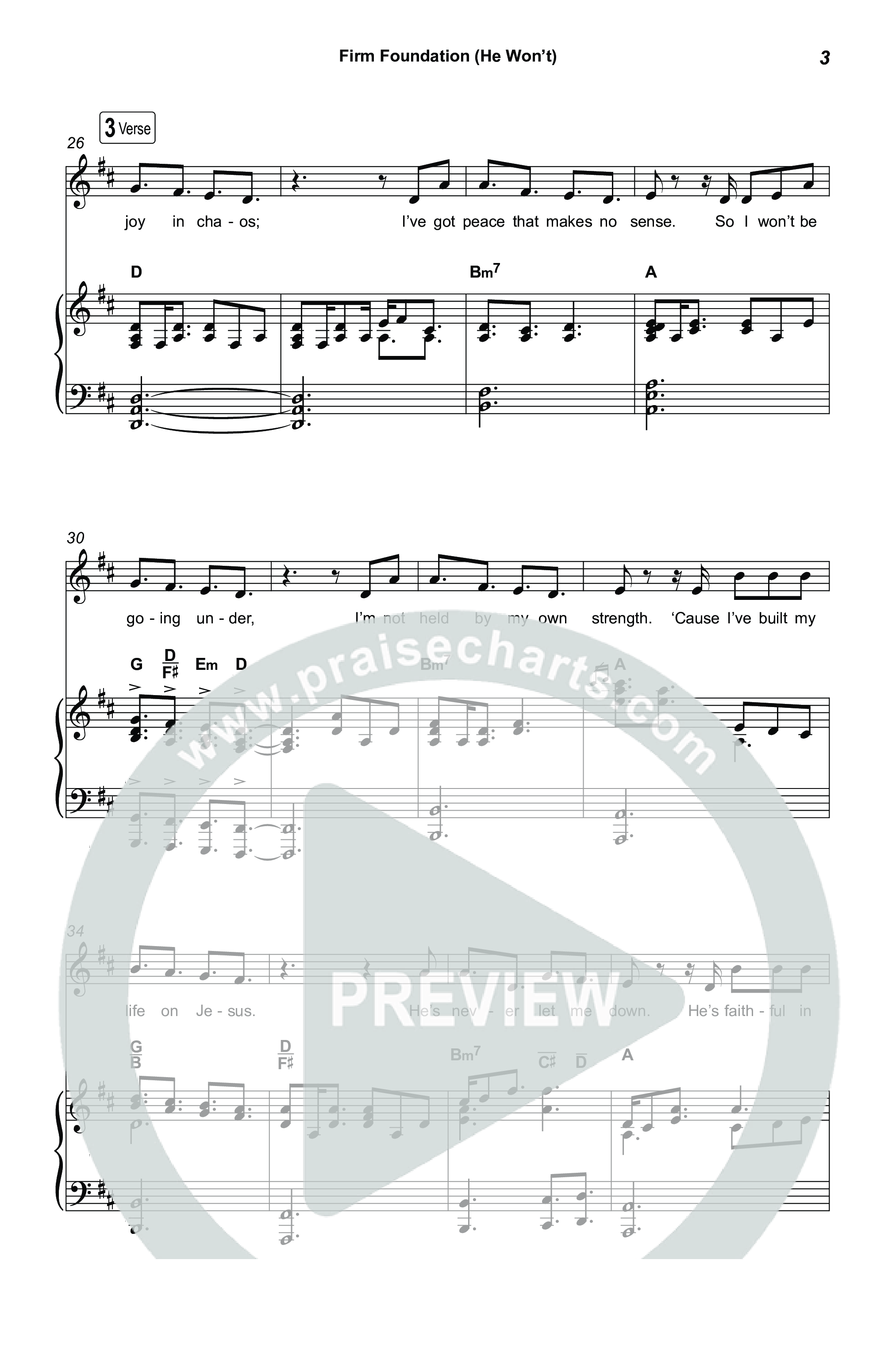 Firm Foundation (He Won't) (Choral/SATB) Octavo (SATB & Pno) (Brooke Voland / Travis Cottrell / Arr. Mason Brown)