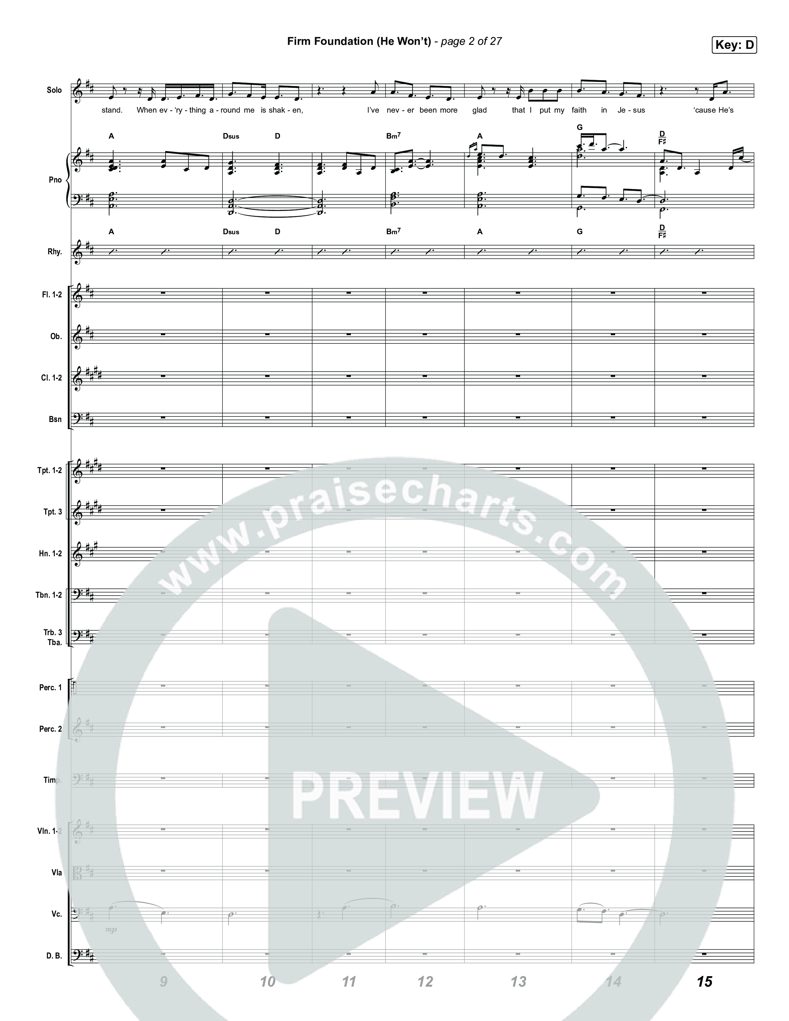 Firm Foundation (He Won't) (Choral/SATB) Orchestration (Brooke Voland / Travis Cottrell / Arr. Mason Brown)