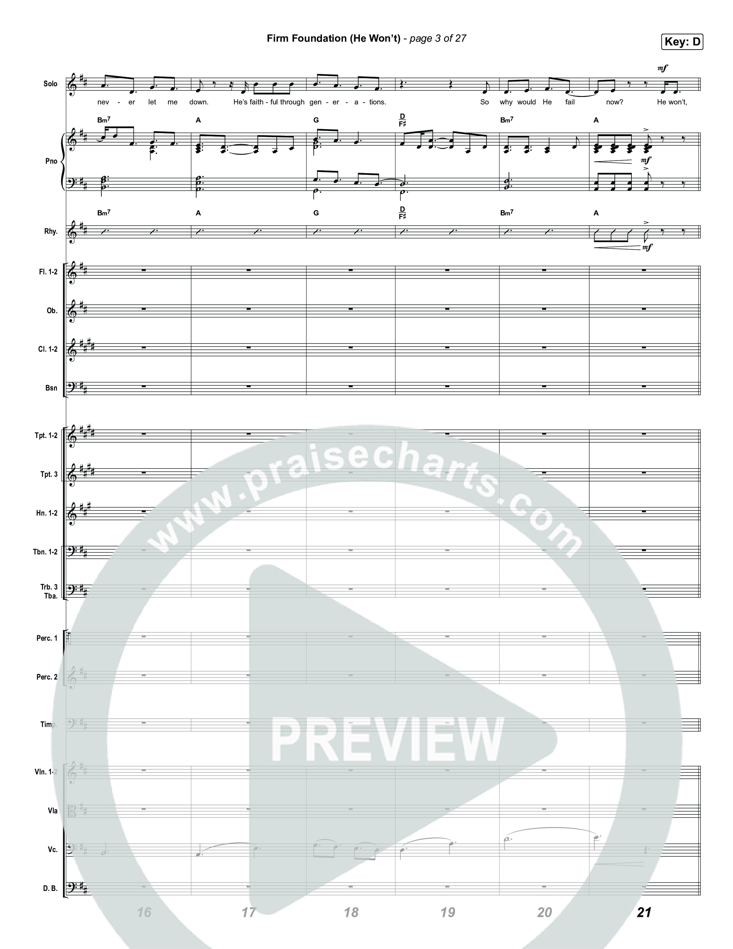 Firm Foundation (He Won't) (Choral/SATB) Orchestration (Brooke Voland / Travis Cottrell / Arr. Mason Brown)