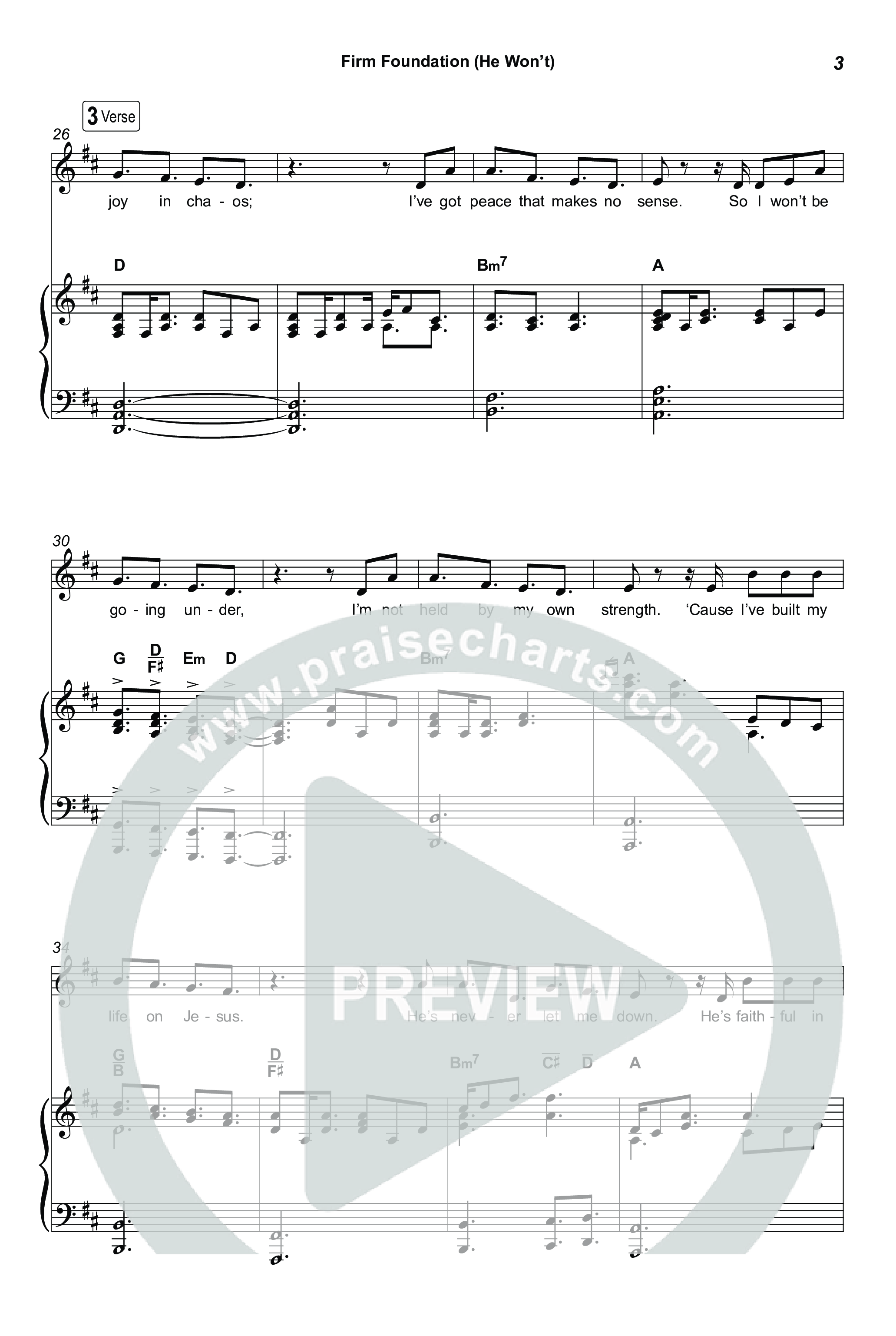 Firm Foundation (He Won't) (Choral/SATB) Octavo (SATB & Pno) (Brooke Voland / Travis Cottrell / Arr. Mason Brown)